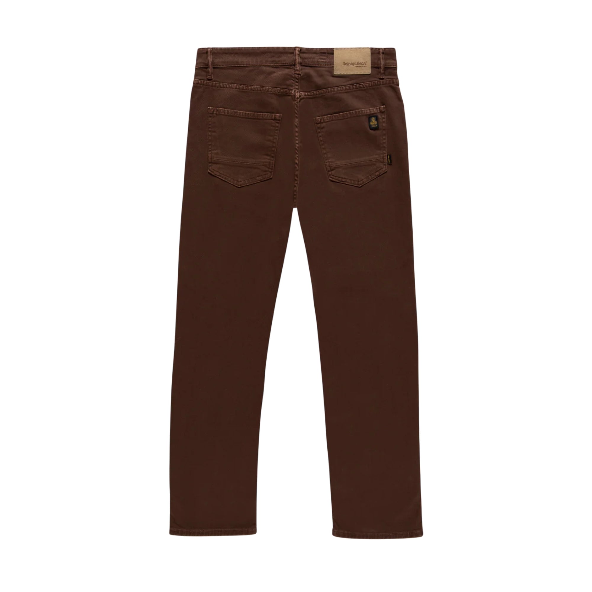 Pantalone Uomo a tinta unita, con cinque tasche, Marrone Scuro