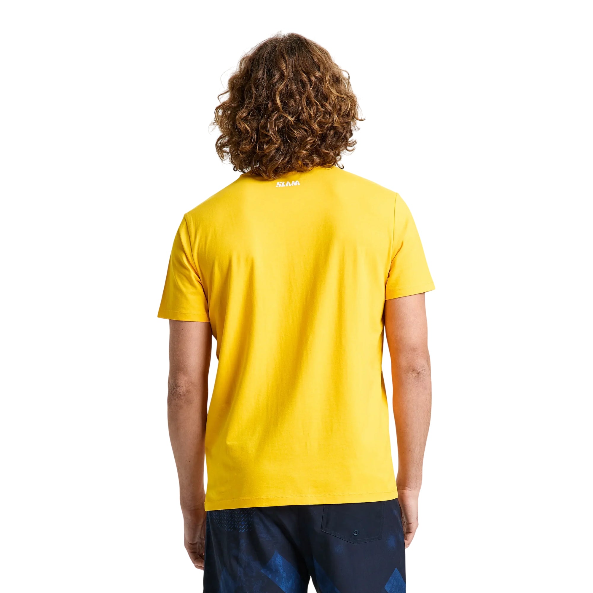T-shirt Uomo Foil Gialla, con stampa frontale a contrasto frontale