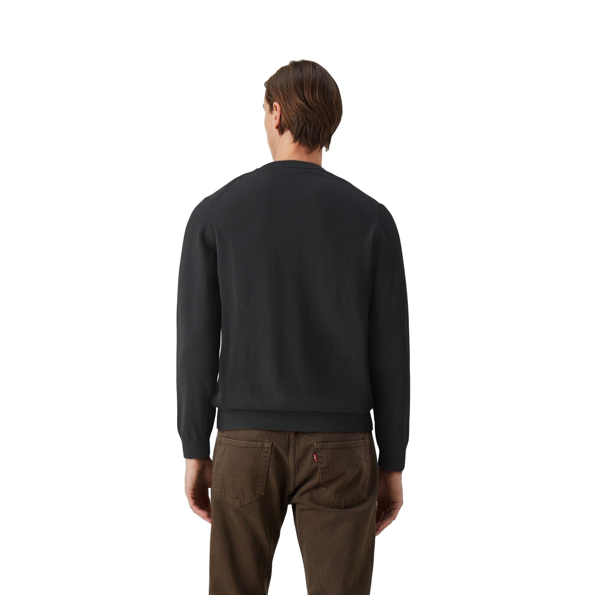 Pullover Uomo con scollo a V Nero modello retro