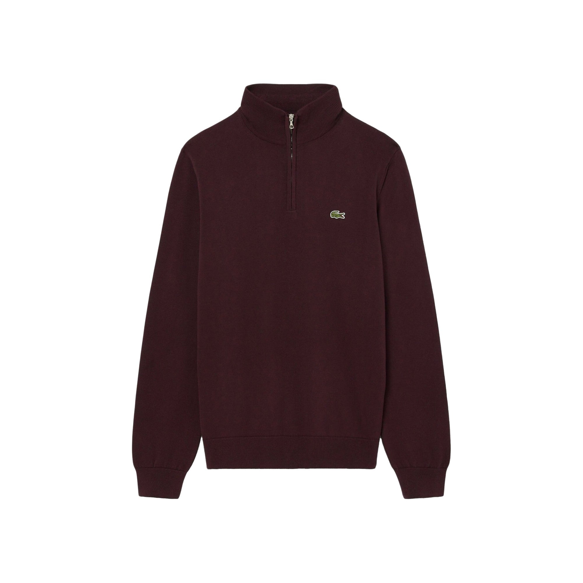 Maglia Uomo Bordeaux in jersey di cotone, con scollo mezza zip