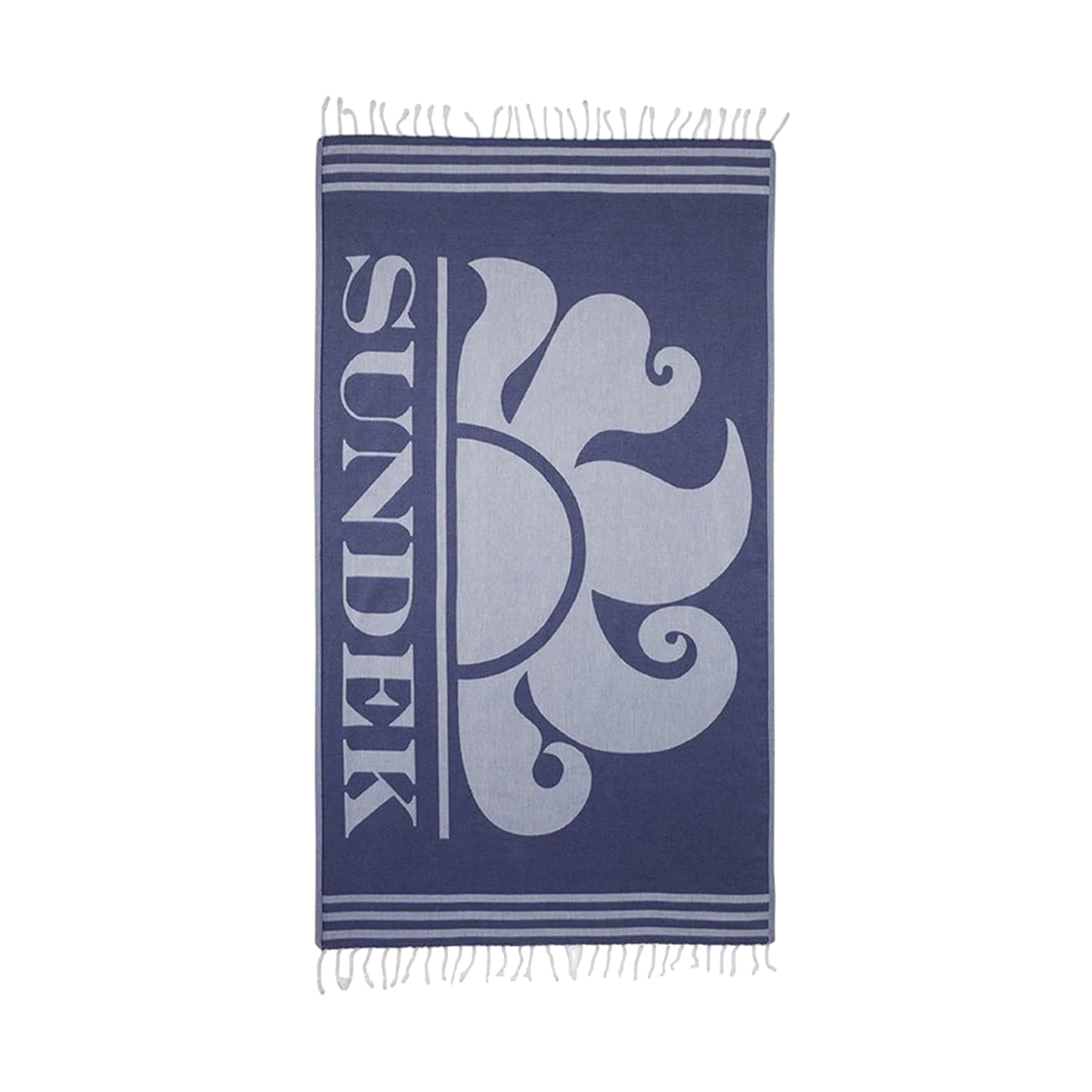 Telo Mare Unisex Blu con maxi logo e frange