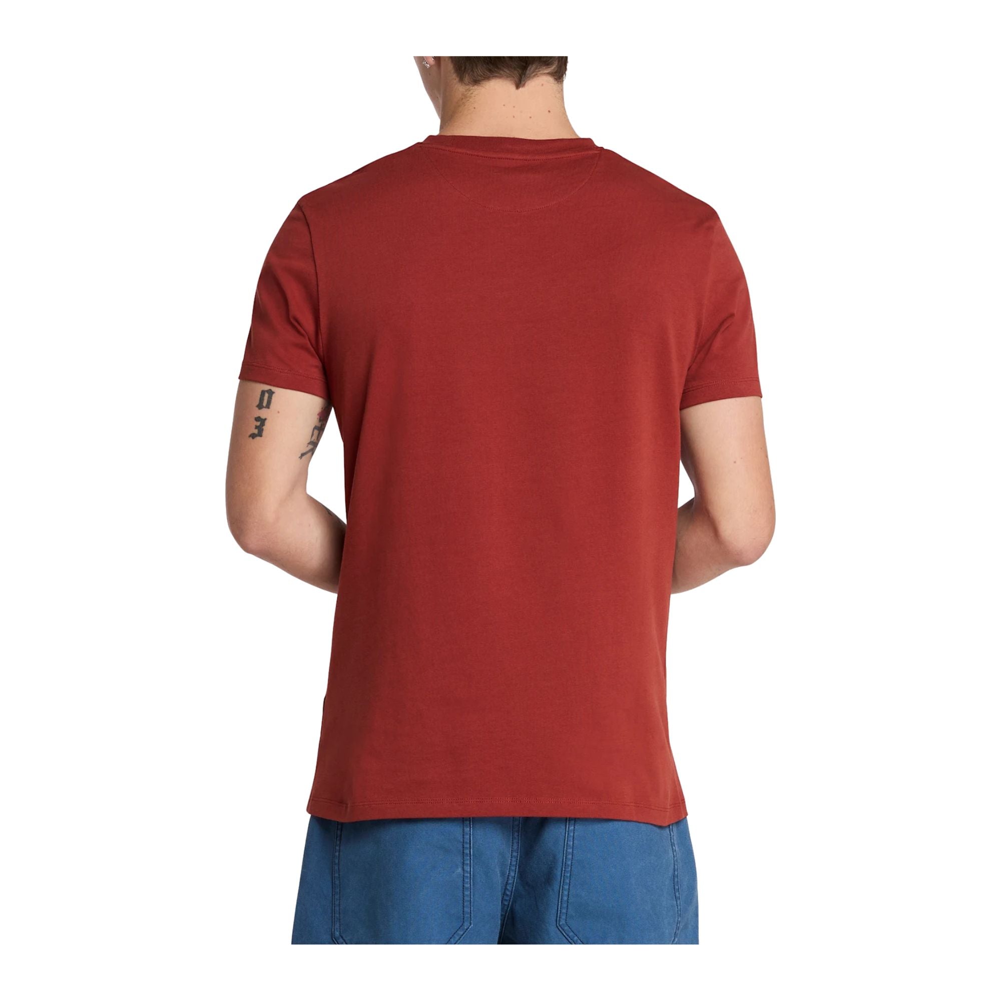 T-shirt Uomo modello Dunstan River Rosso, con micro logo ricamato in Nero