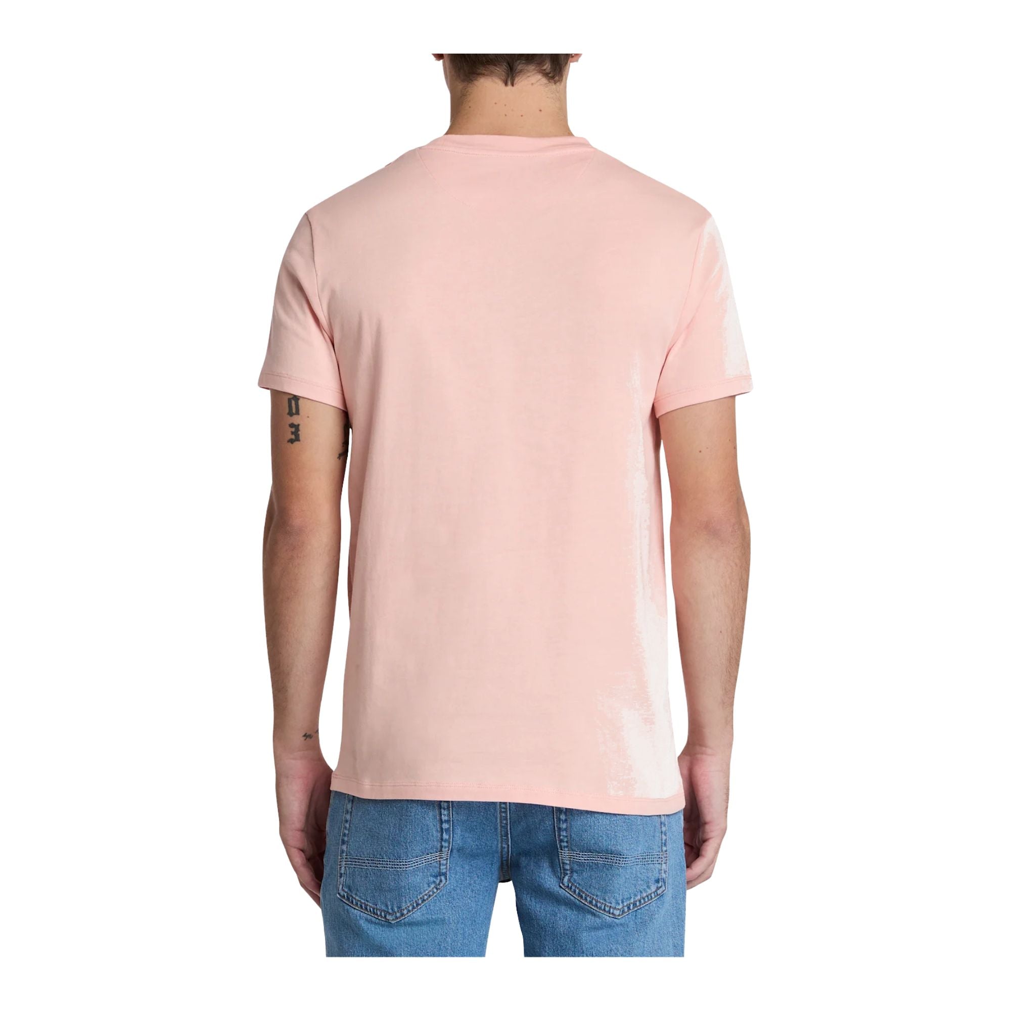 T-shirt Uomo modello Dunstan River Rosa, con micro logo ricamato e design minimal