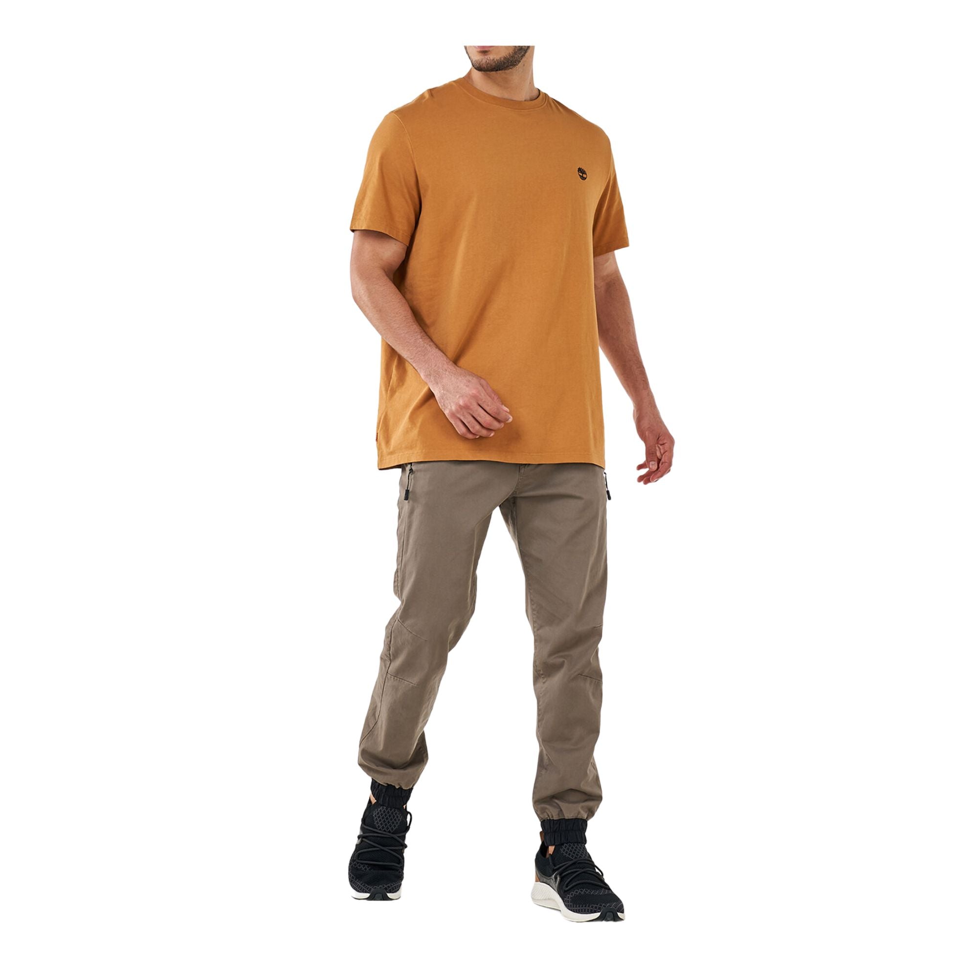 T-shirt Uomo Gialla, con ricamo logo sul petto e fit regolare