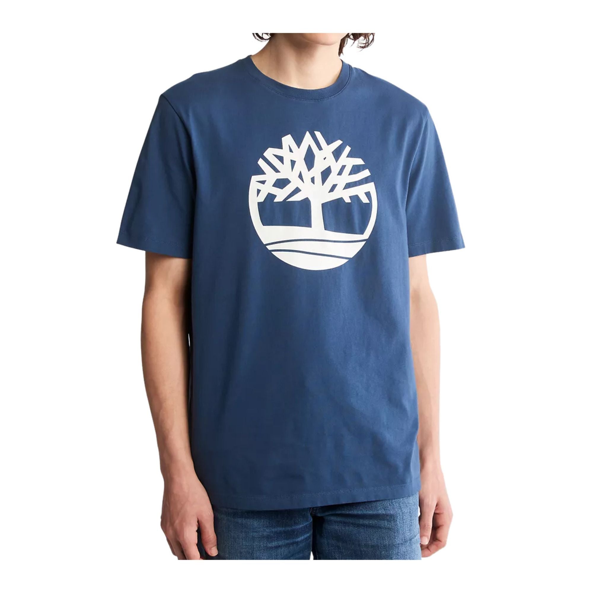 T-shirt Uomo Kennebec River, con scollatura girocollo e stampa bianca a contrasto