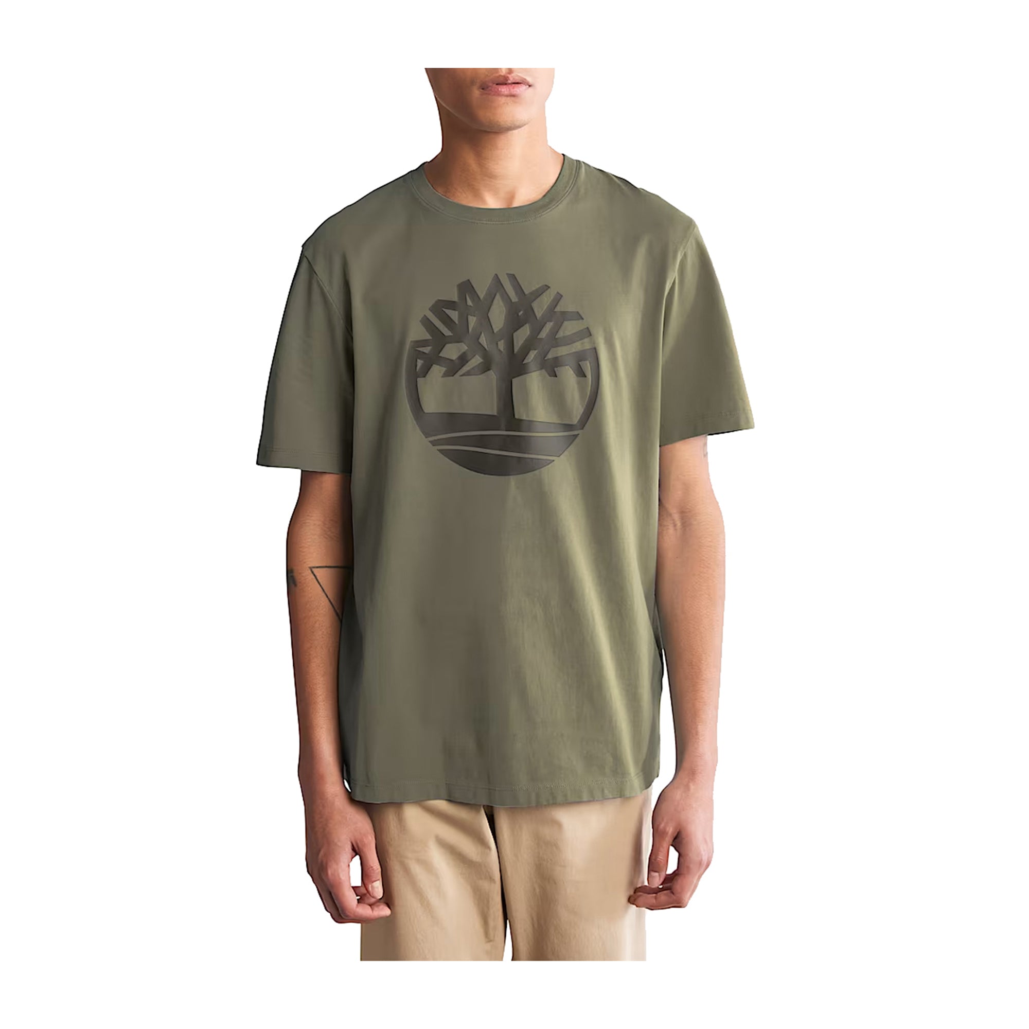 T-shirt Uomo Kennebec River Verde in cotone, a girocollo
