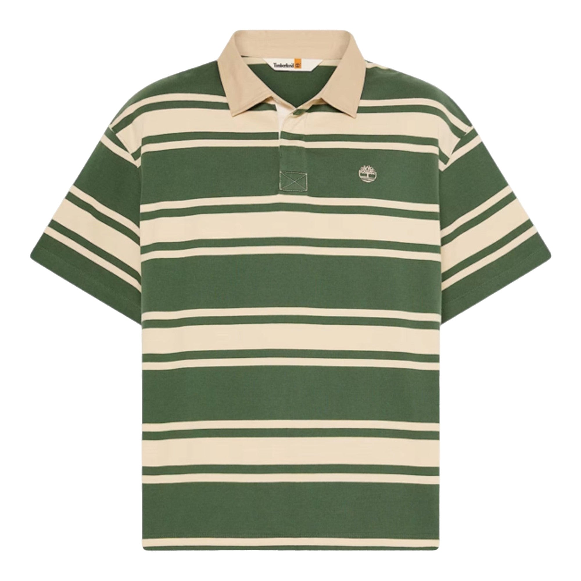 Polo Unisex a righe verde e beige