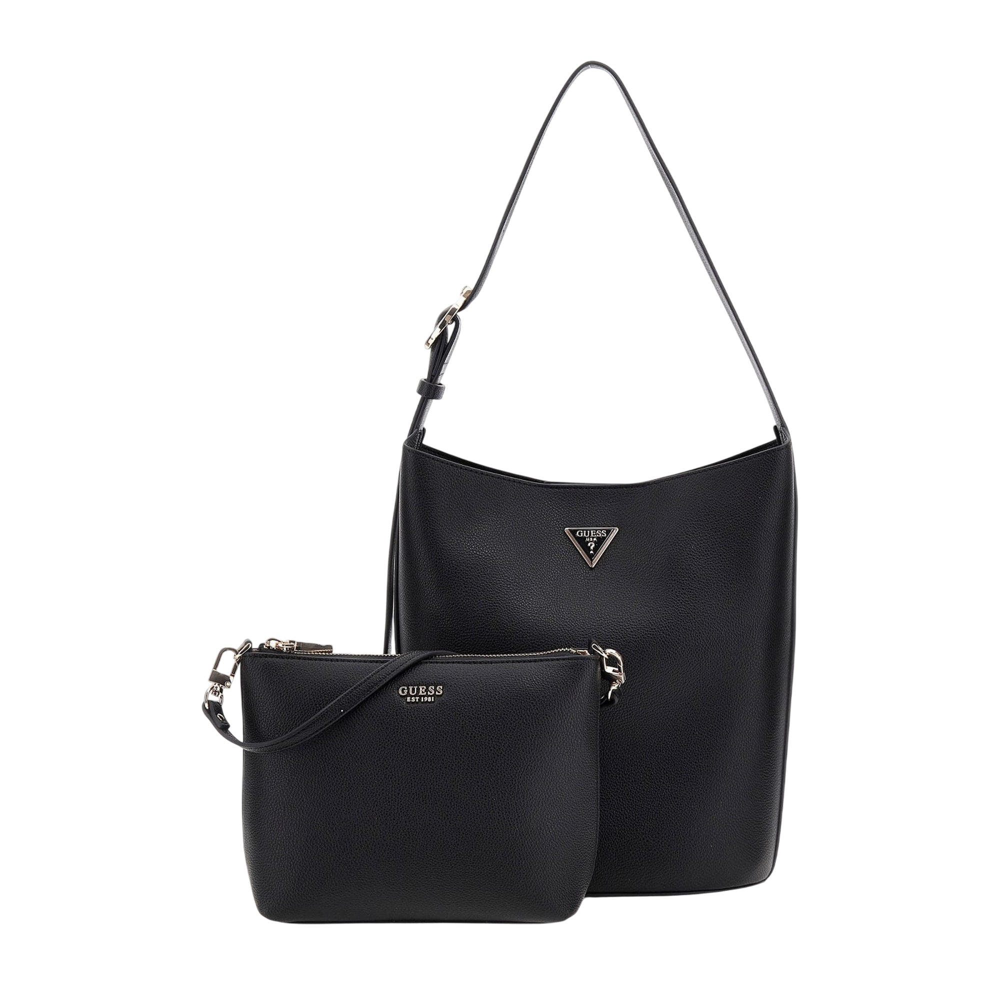 Borsa a secchiello Donna con pochette Nero