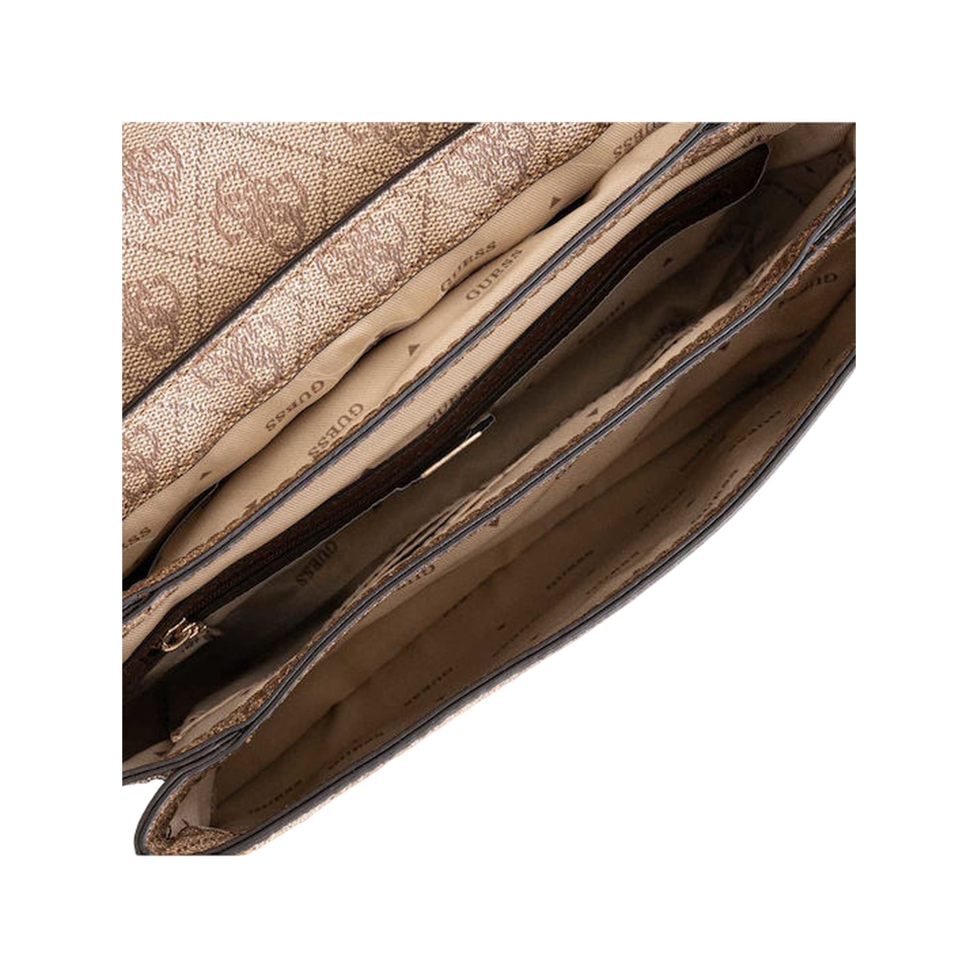 Borsa Donna con manici a catena Beige interno