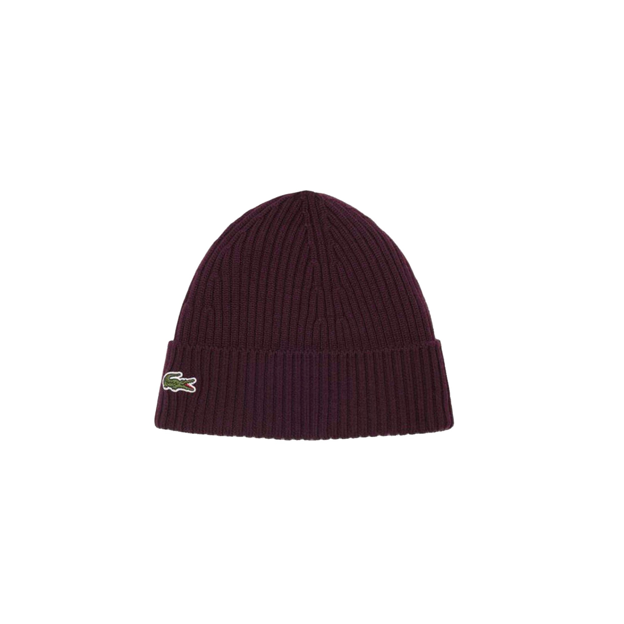 Cappello Uomo in maglia di lana Bordeaux, con risvolto sul fondo