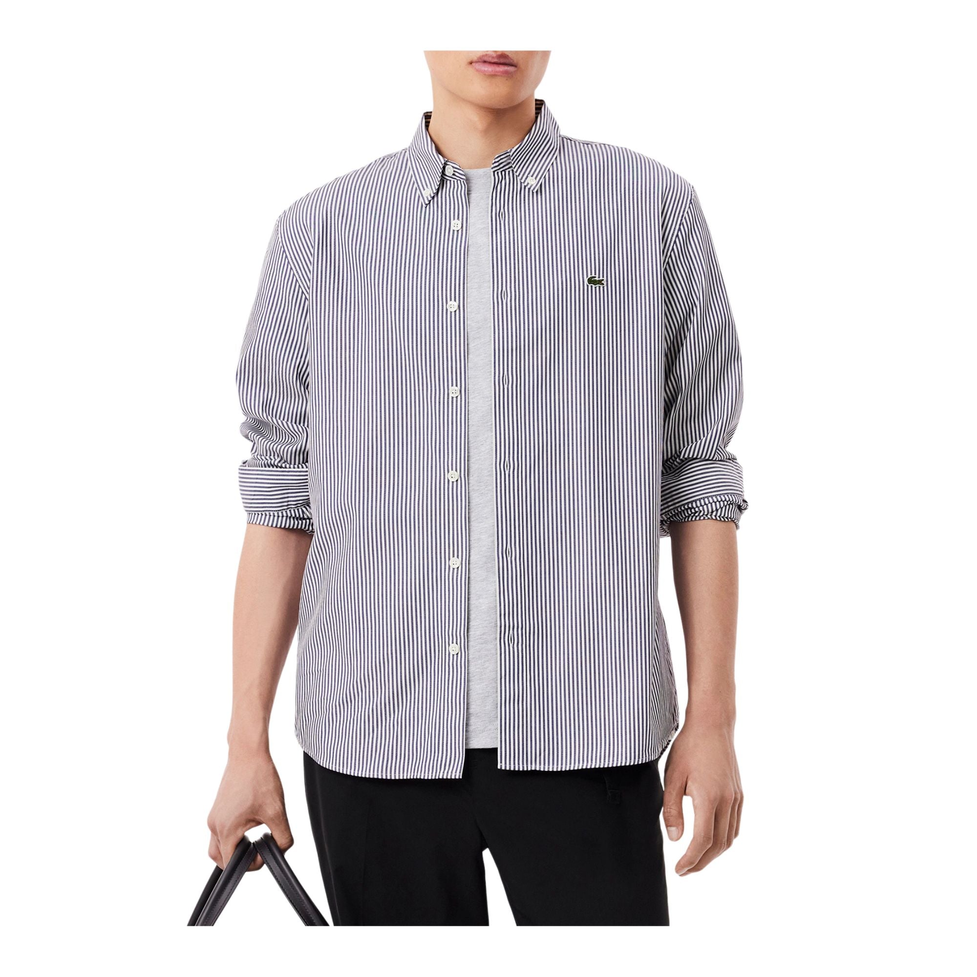 Camicia Uomo con colletto corto dotato di bottoni e logo applicato