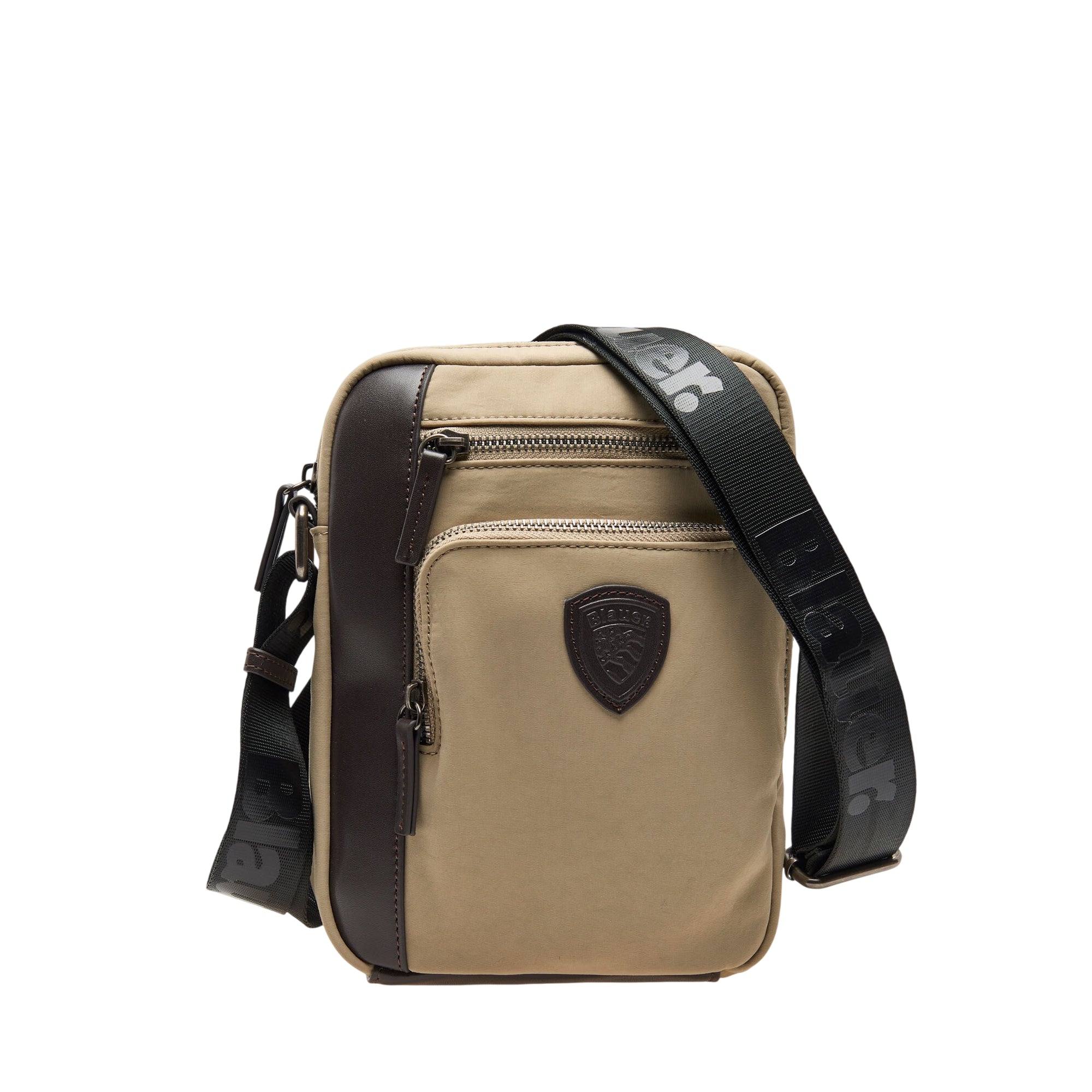 Borsa Uomo a tracolla con doppia tasca Beige