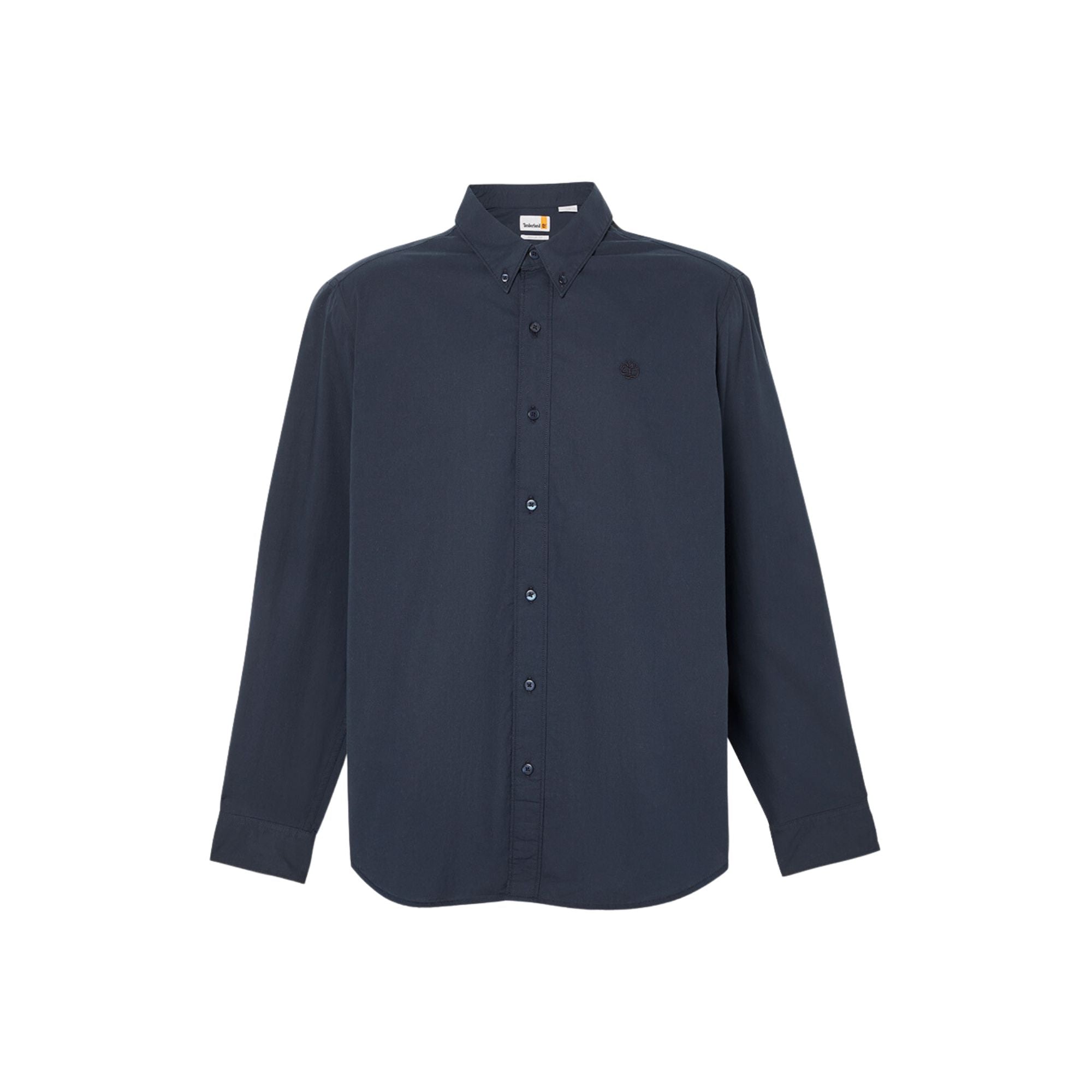 Camicia Uomo in puro cotone Blu, con logo ricamato tono su tono e colletto classico