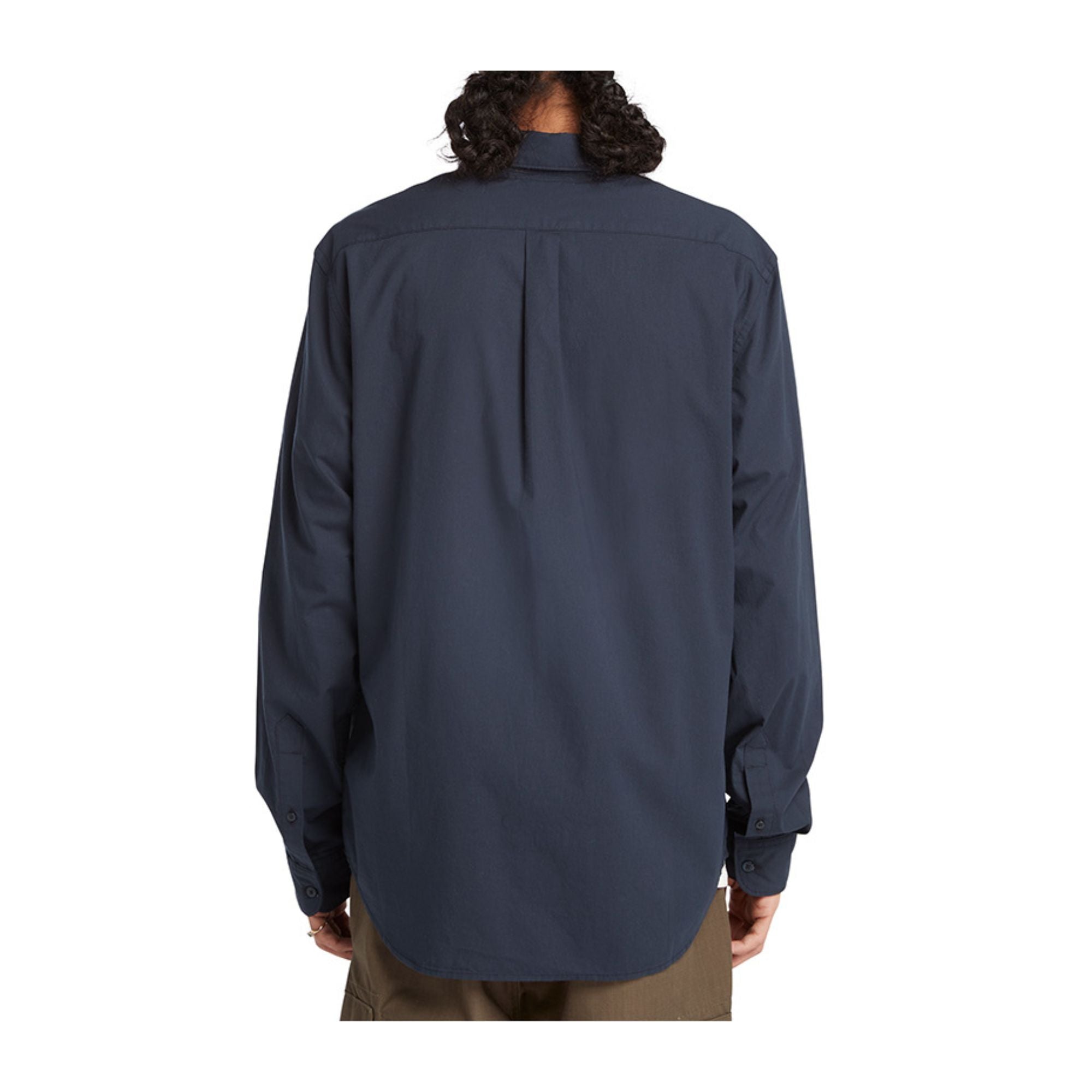 Camicia Uomo in puro cotone Blu, con logo ricamato tono su tono e colletto classico