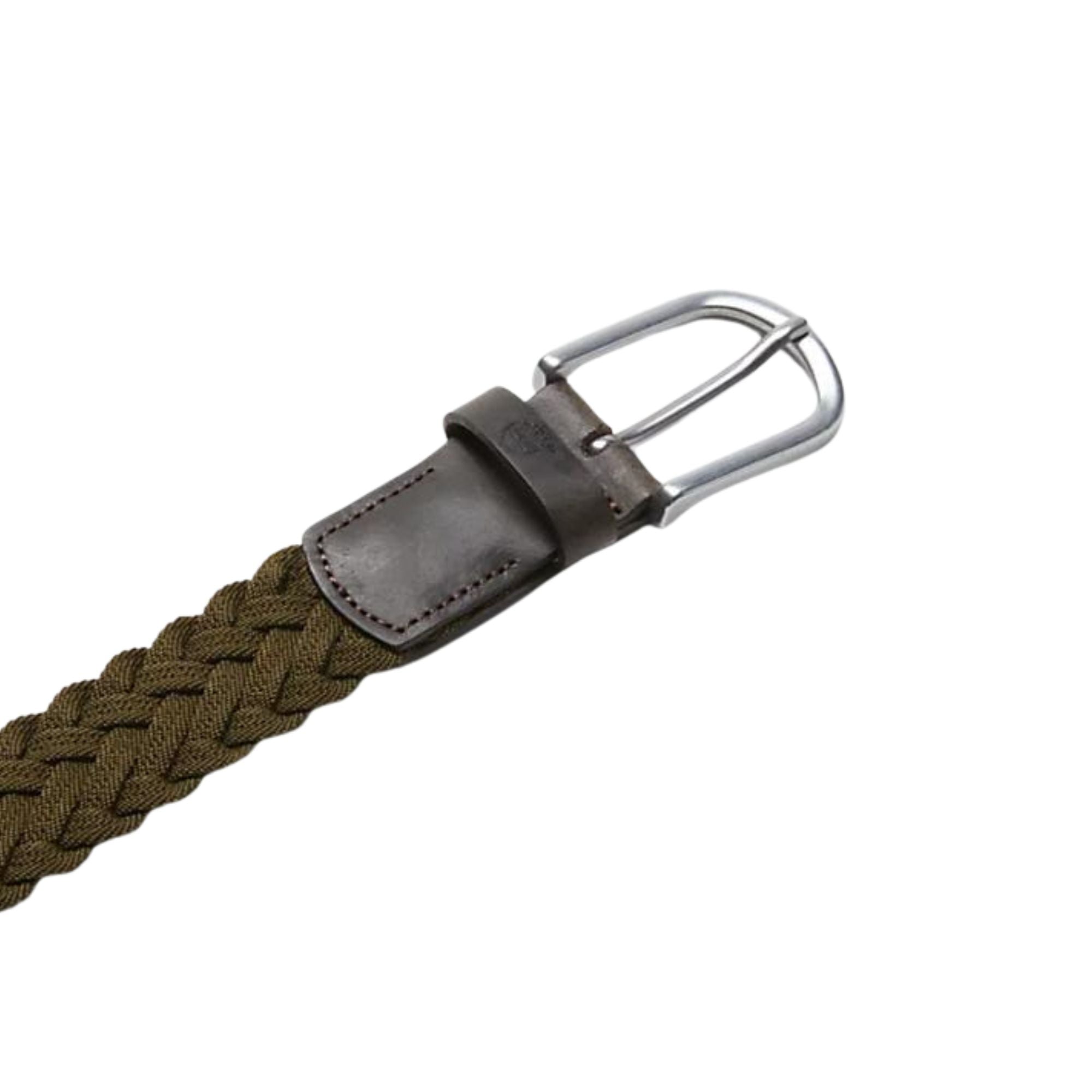 Cintura Uomo intrecciata Verde dettaglio