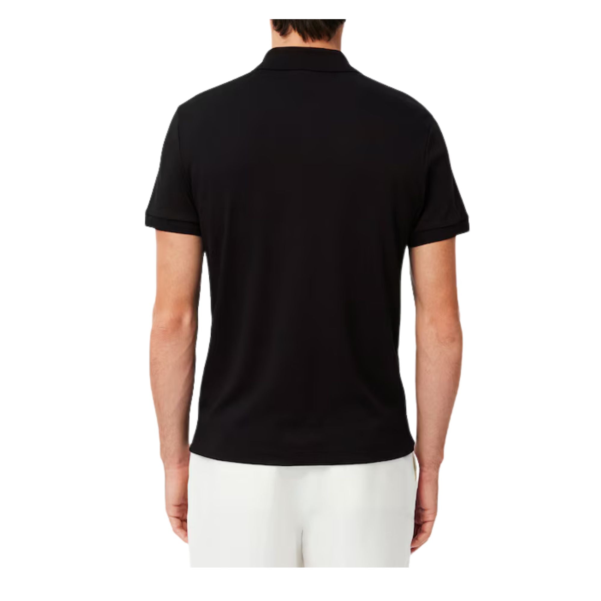 Polo Uomo Nero in Cotone Pima modello retro