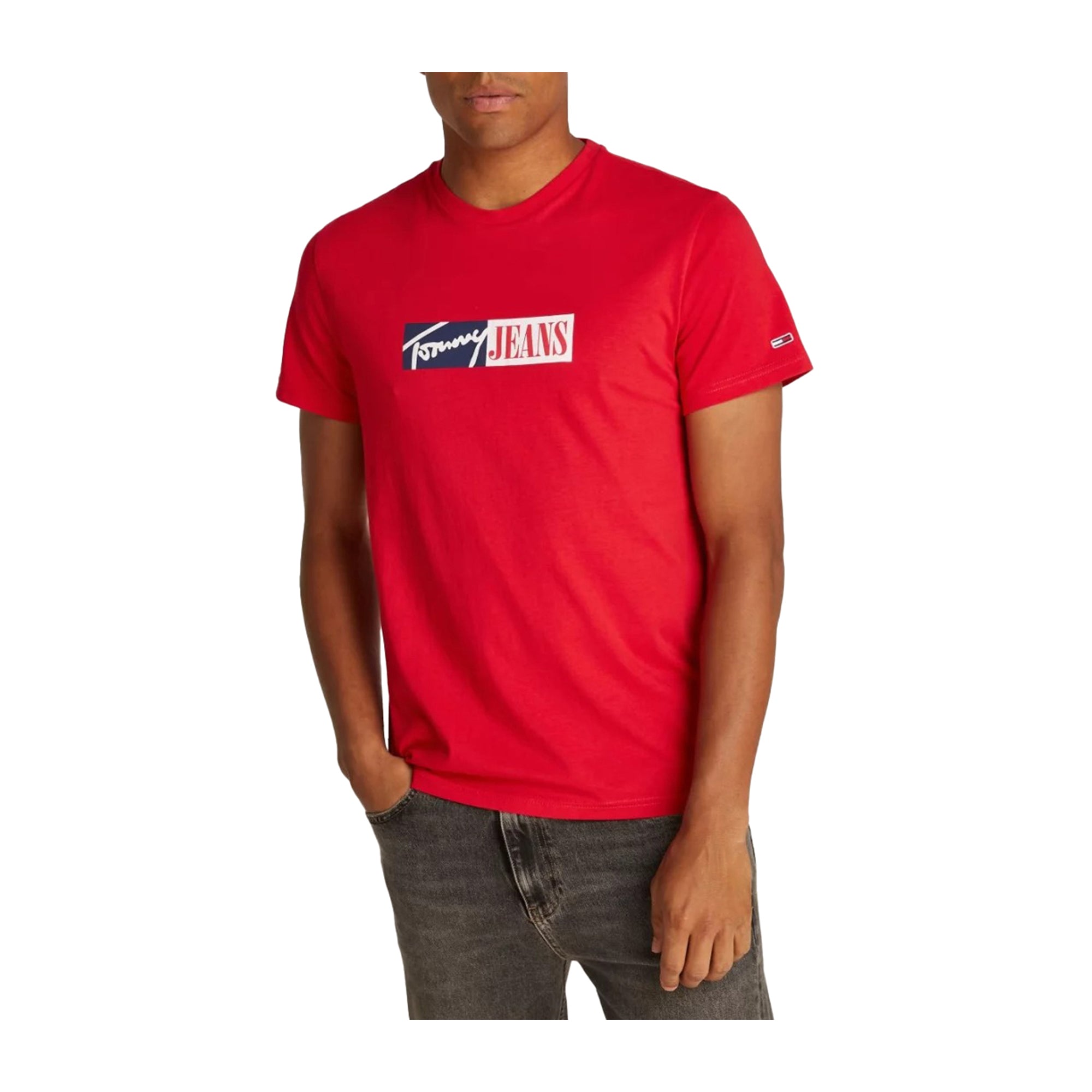 T-shirt Uomo Rossa con grafica logo frontale