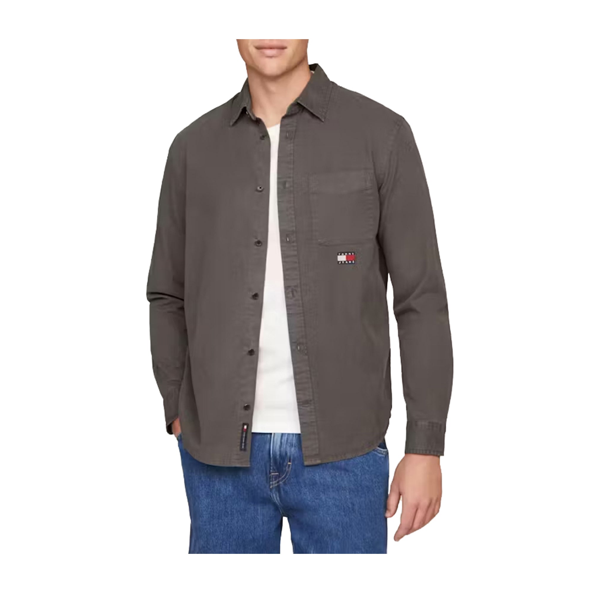 Camicia Uomo Reg Washed Grigio scuro