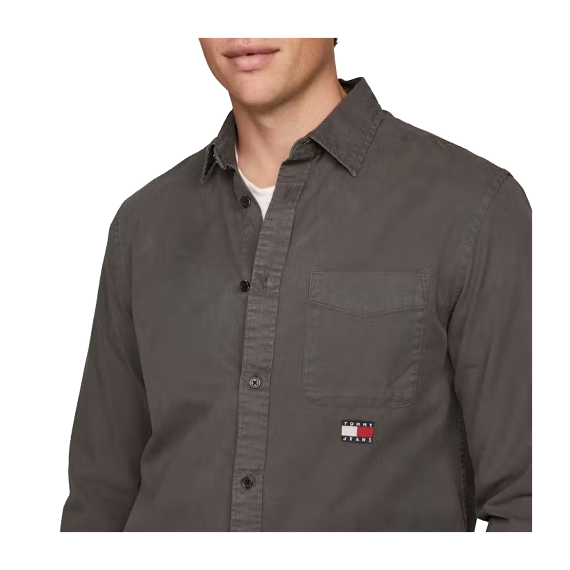 Camicia Uomo Reg Washed Grigio scuro