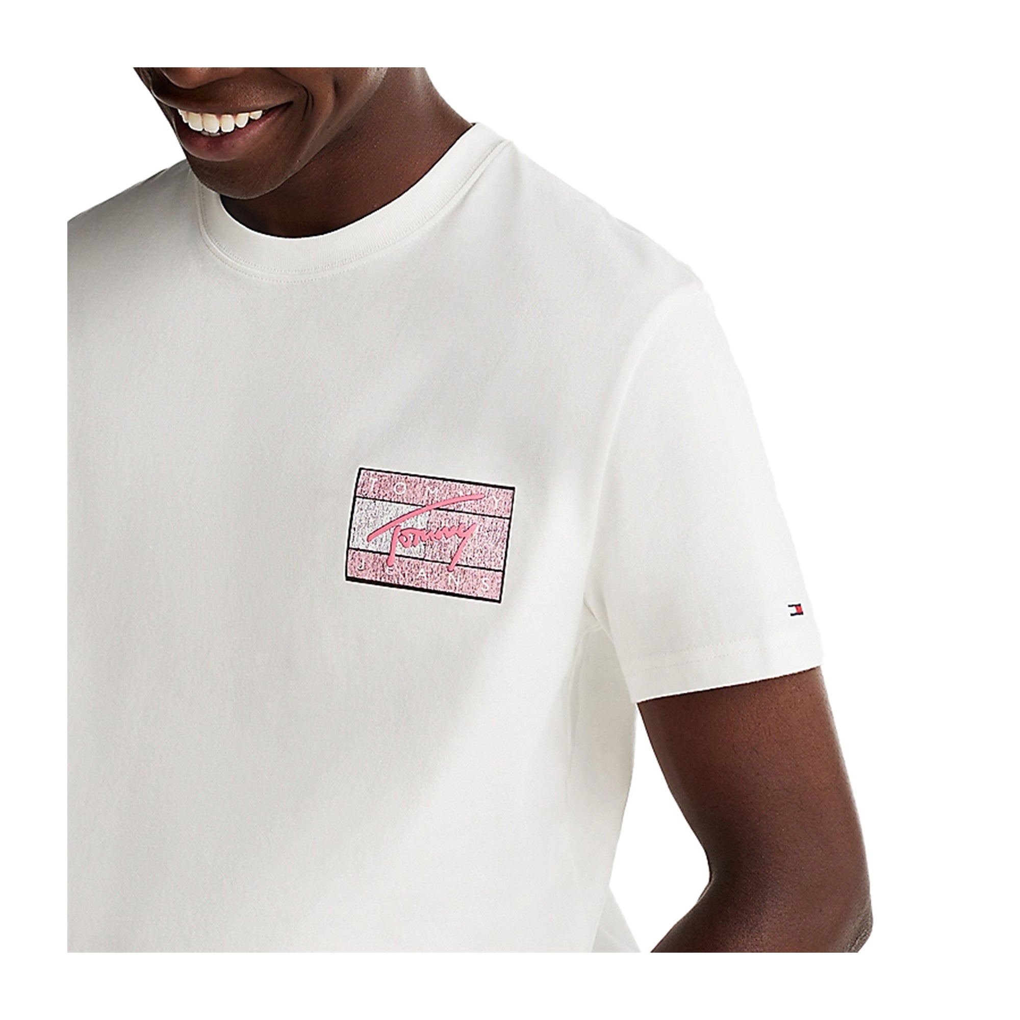 T-shirt Uomo Signature con logo sul retro Bianco