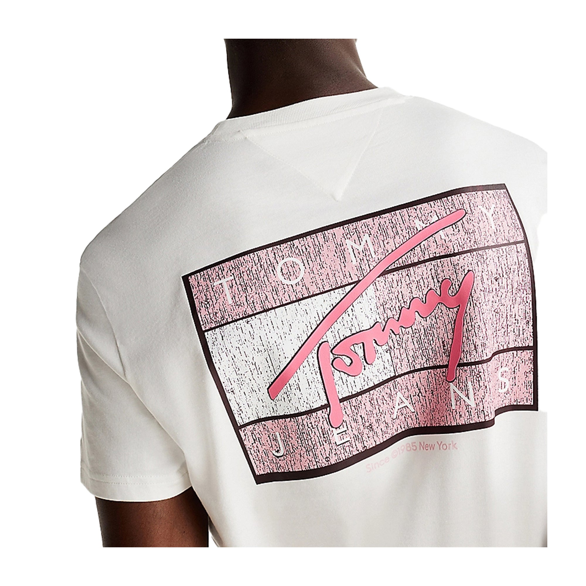 T-shirt Uomo Signature con logo sul retro Bianco