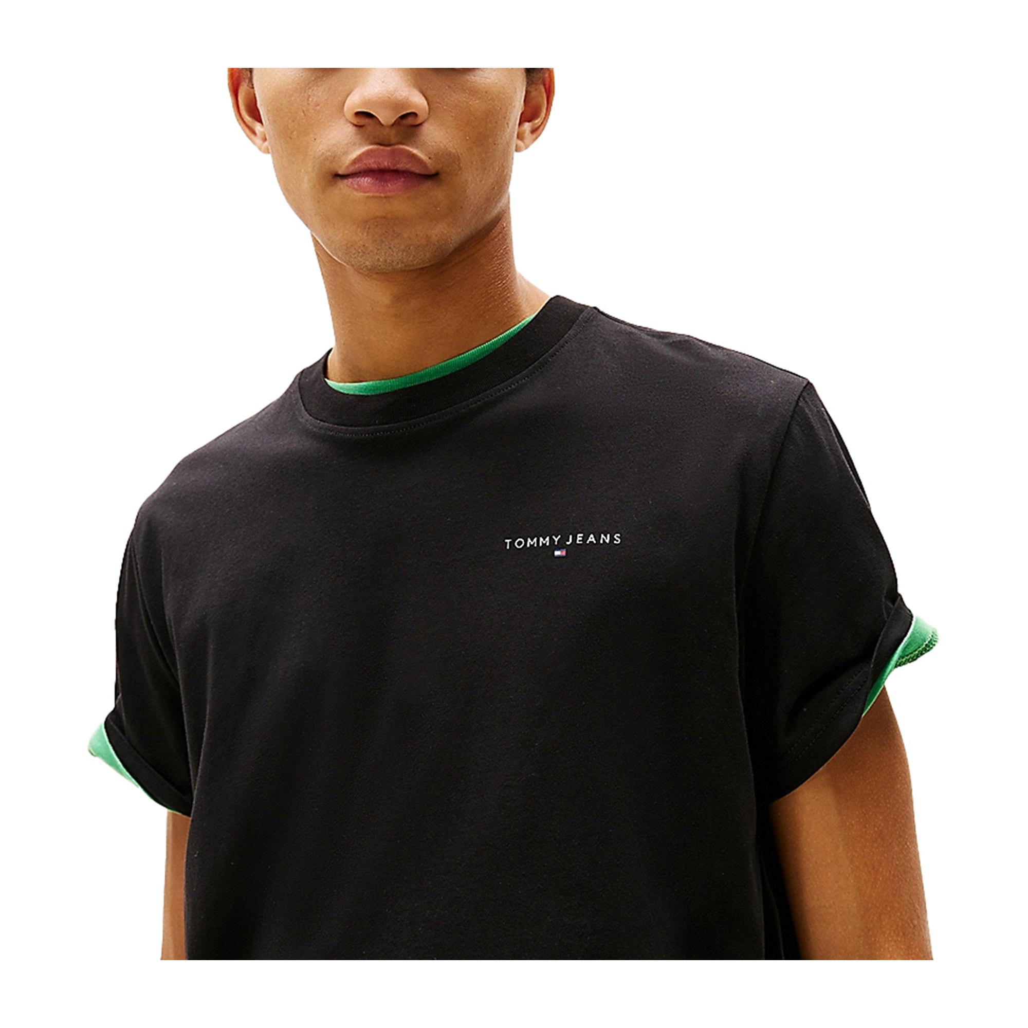T-shirt Uomo Slim fit con mini logo lineare Nero