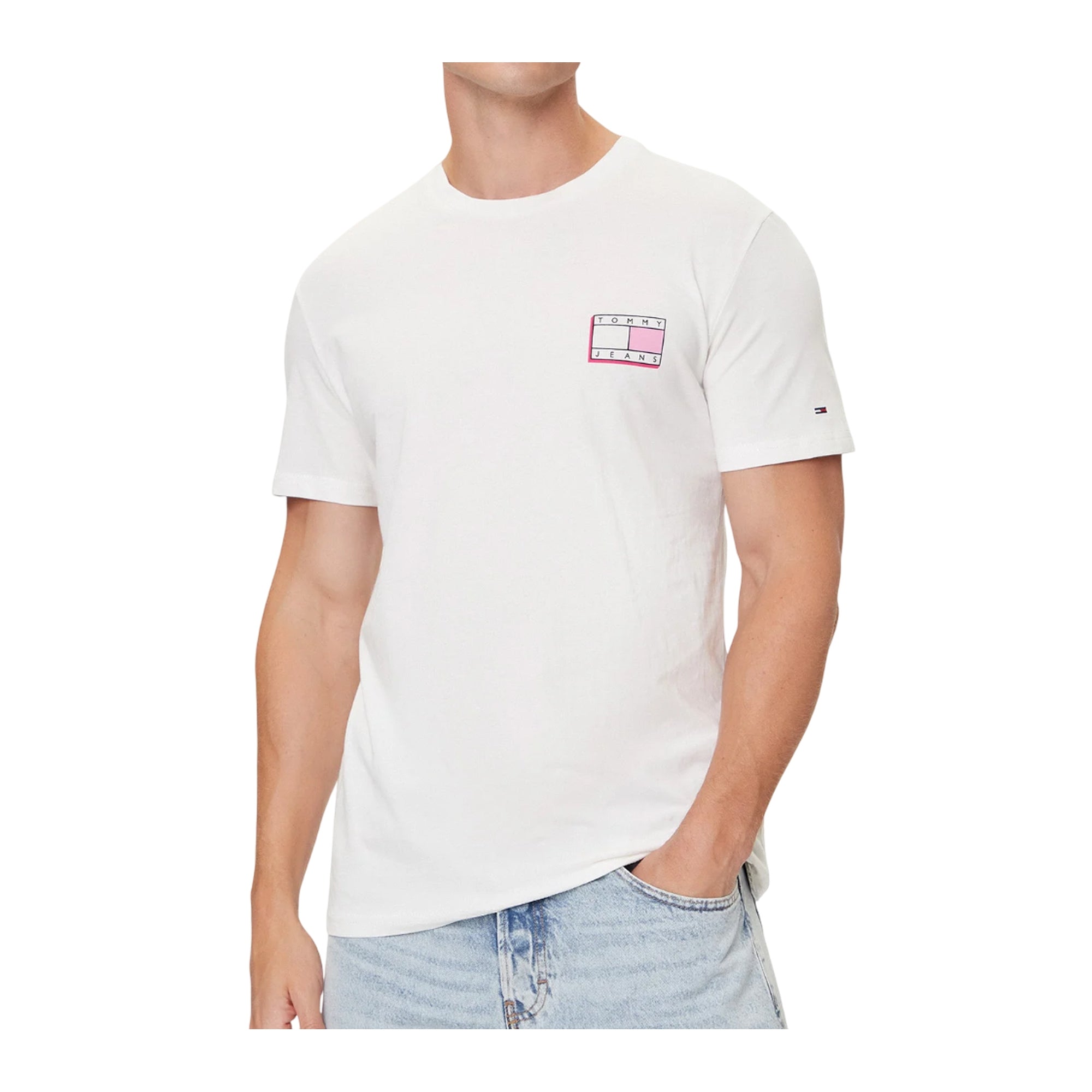 T-shirt Uomo Bianca a mezza manica, con logo 3D e fit slim