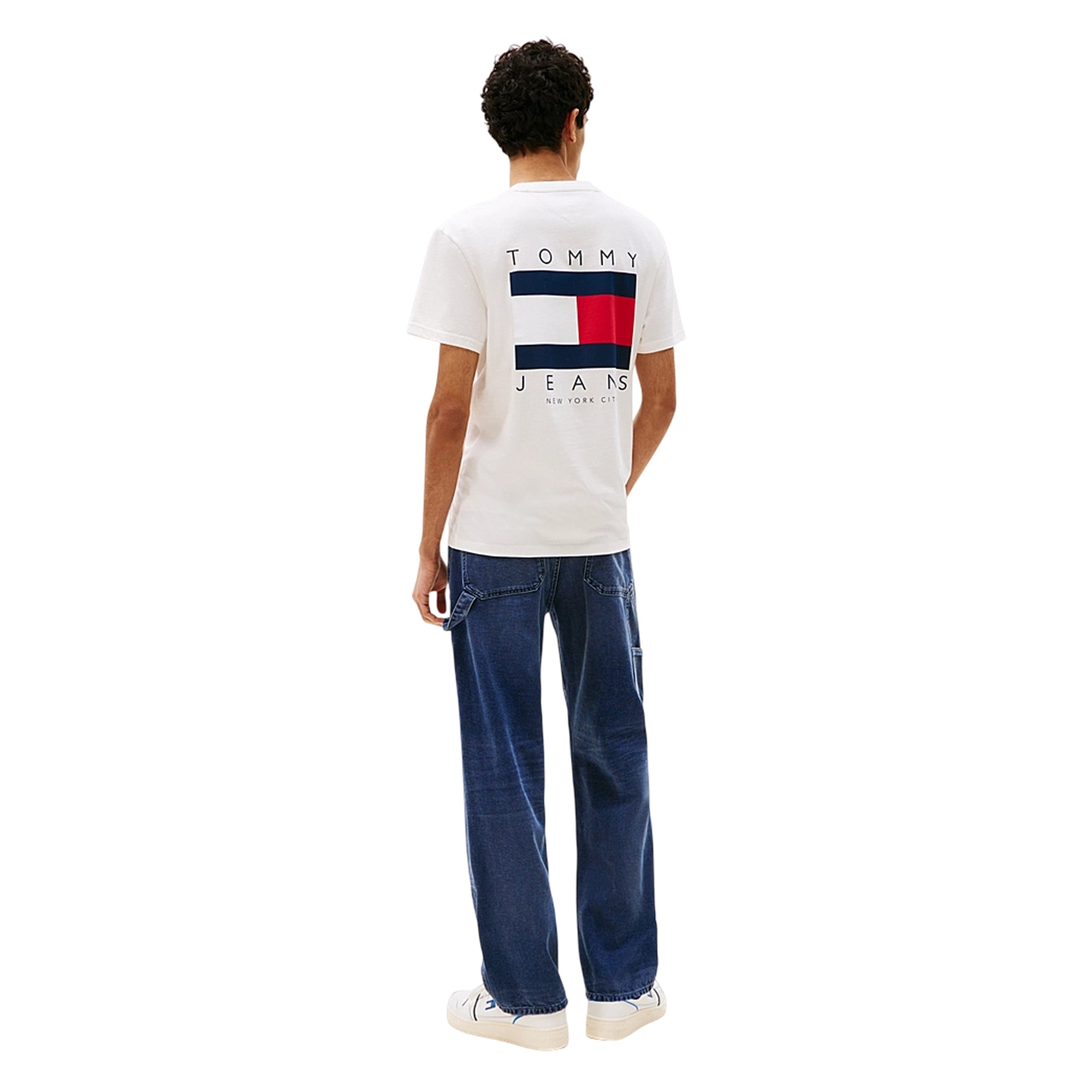 T-shirt Uomo maxi stampa flag posteriore e mezza manica