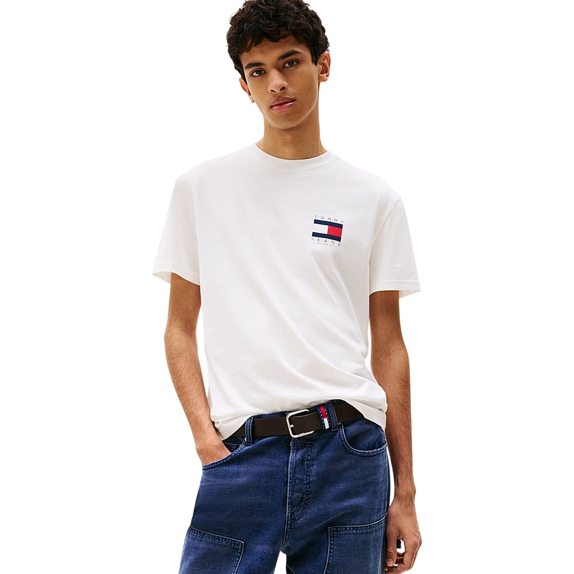 T-shirt Uomo maxi stampa flag posteriore e mezza manica