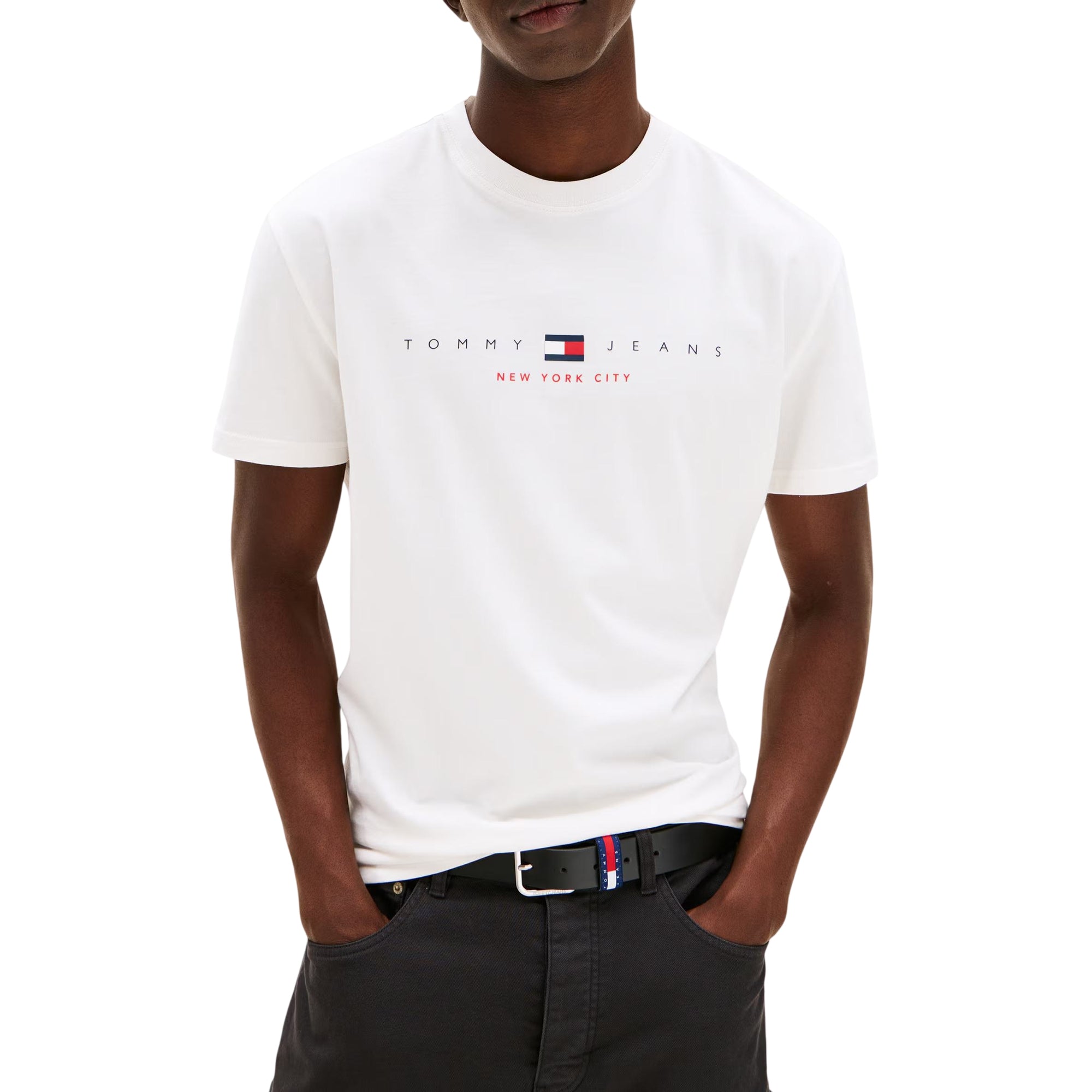 T-shirt Uomo Bianca a mezza manica, in cotone rigenerato