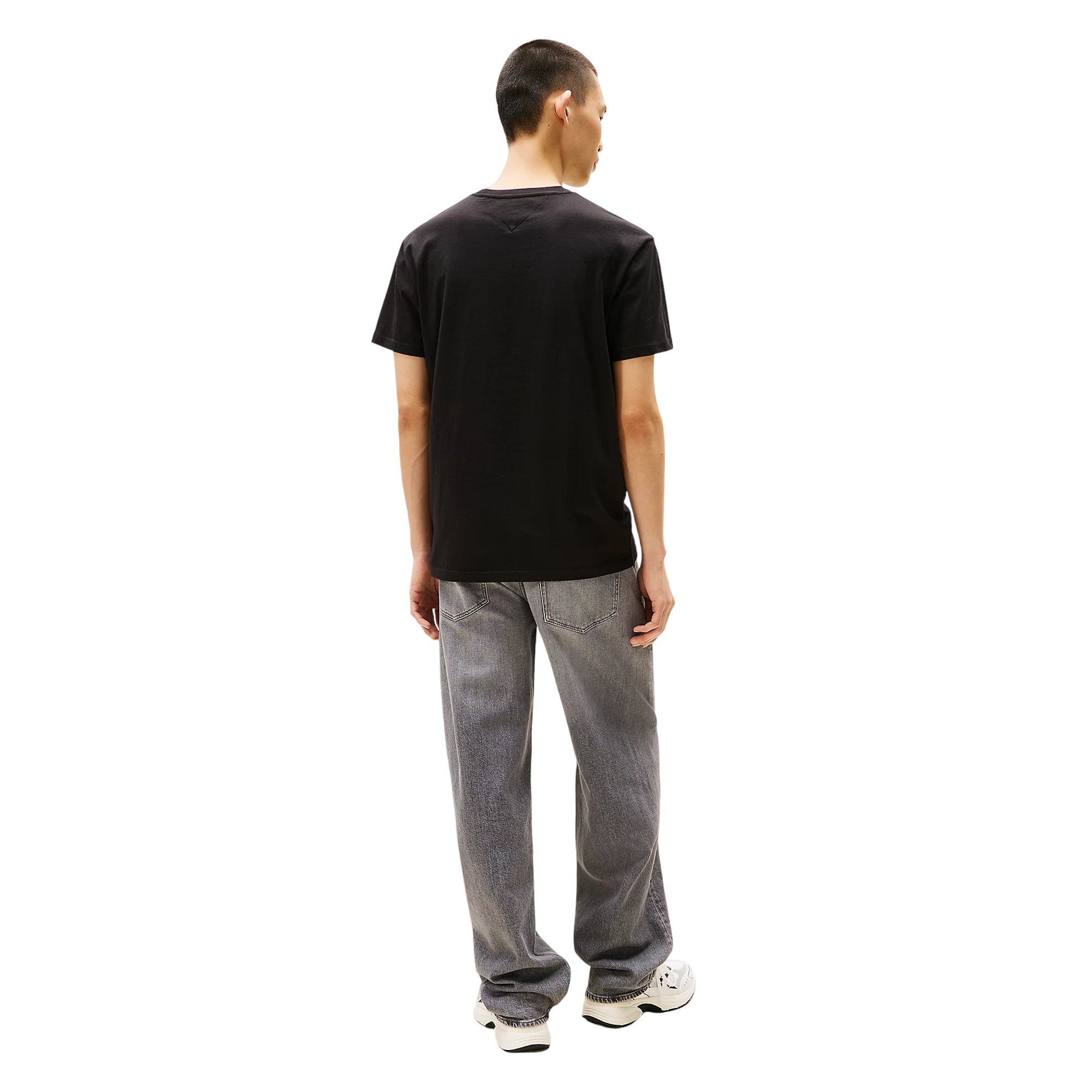 T-shirt Uomo Nera, con maxi stampa logo effetto vintage sul petto