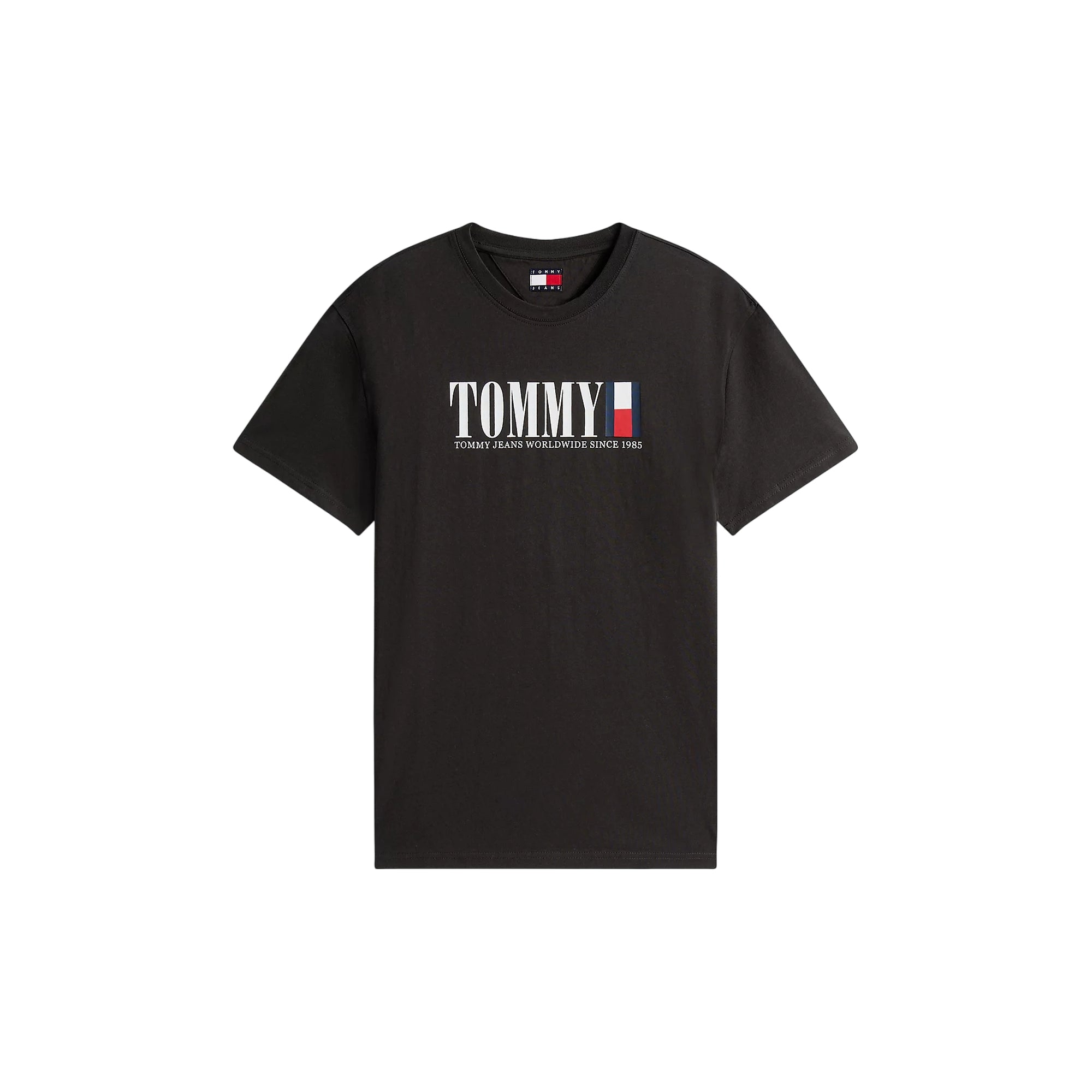T-shirt Uomo Nera, con maxi stampa logo effetto vintage sul petto