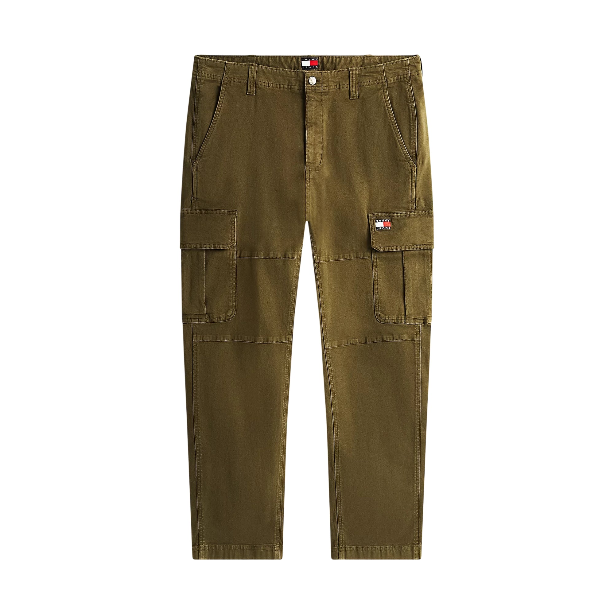 Pantaloni uomo cargo Sonny affusolati in tela verde militare