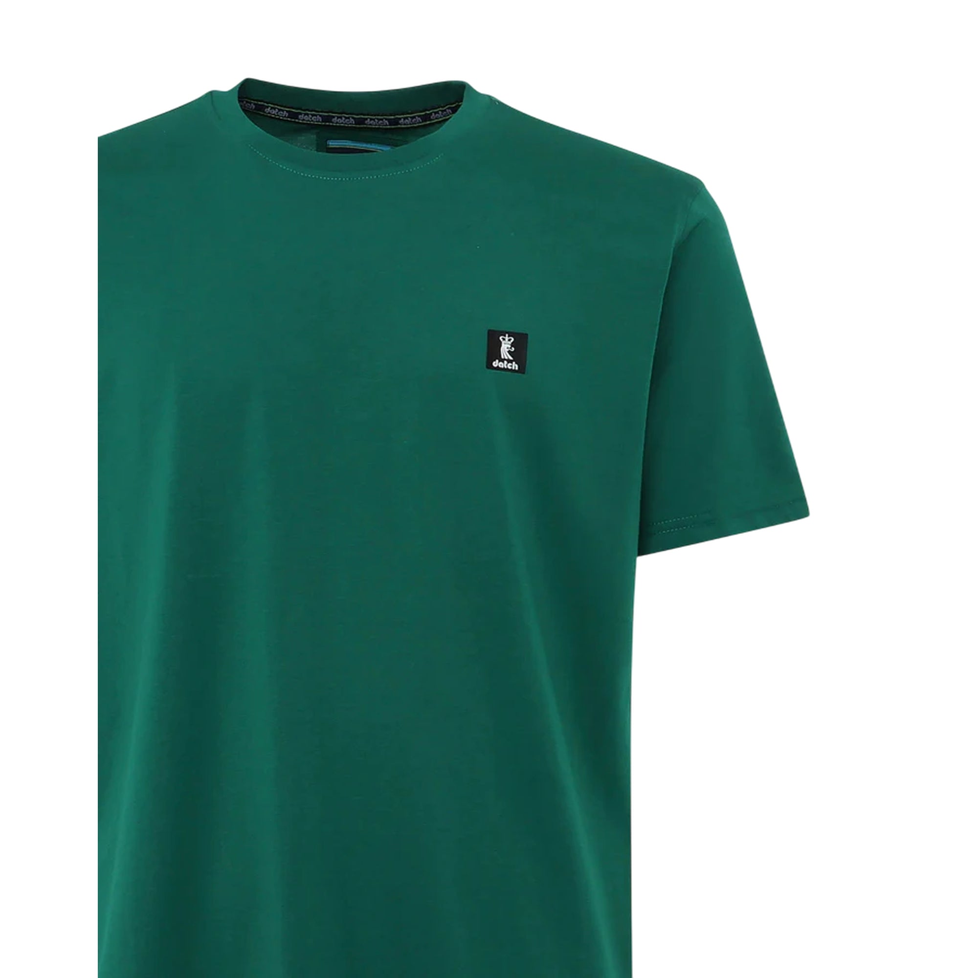 T-shirt Uomo Verde, dal taglio classico, in cotone elasticizzato con micrologo