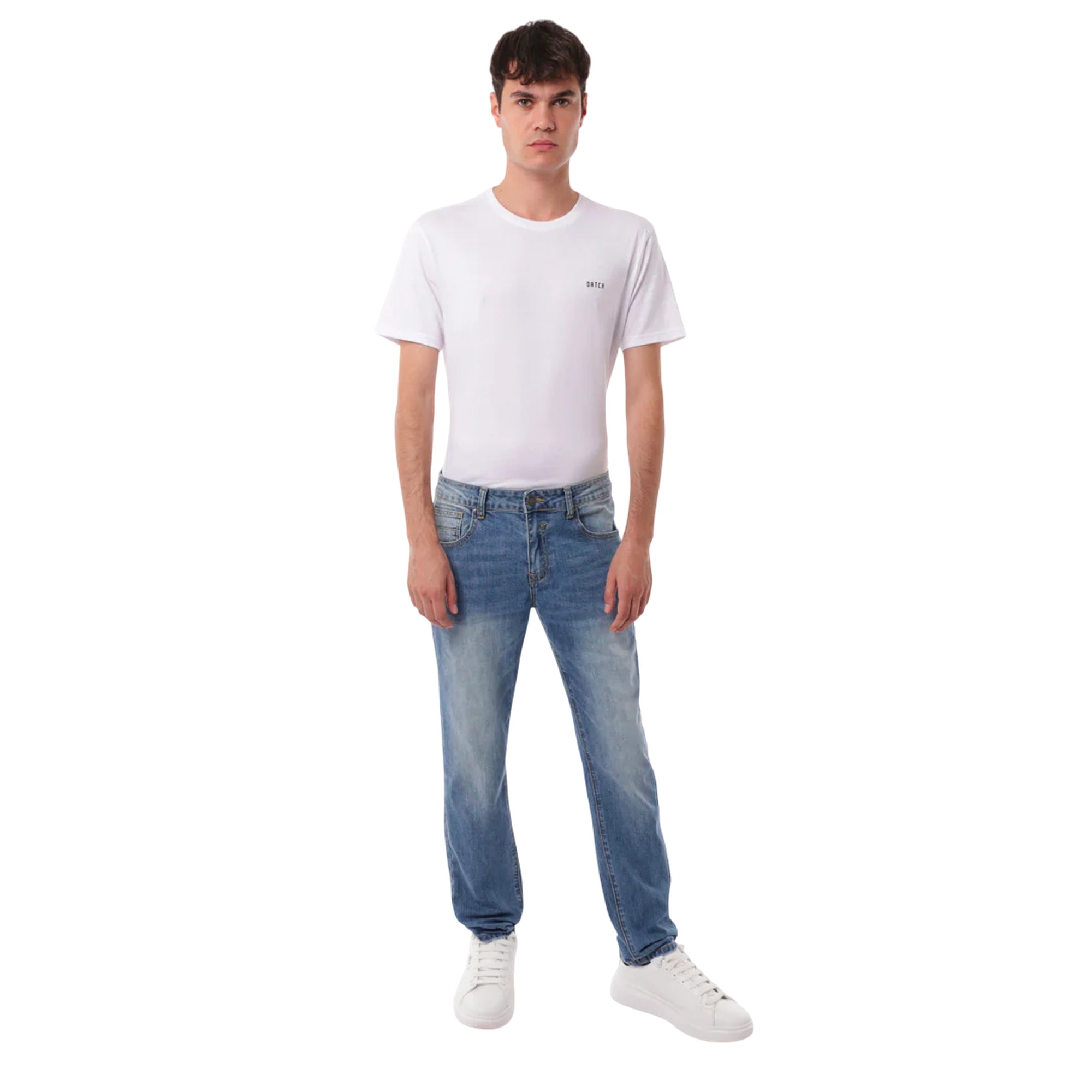Jeans Uomo slim fit, con cinque tasche, dal lavaggio chiaro
