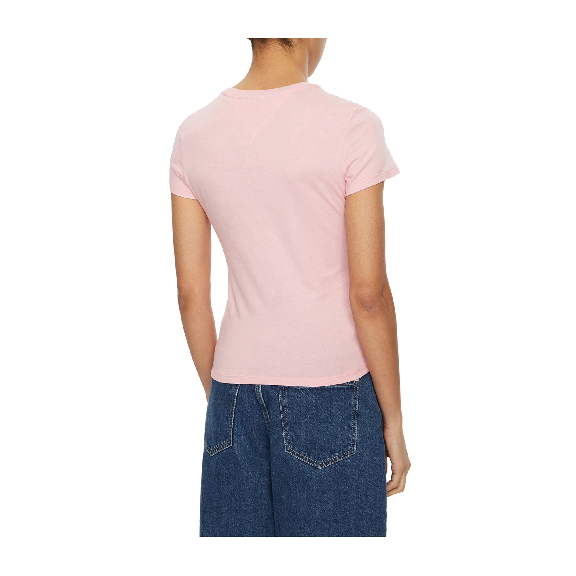 T-shirt Donna Tommy Hilfiger Rosa Slim Fit Girocollo