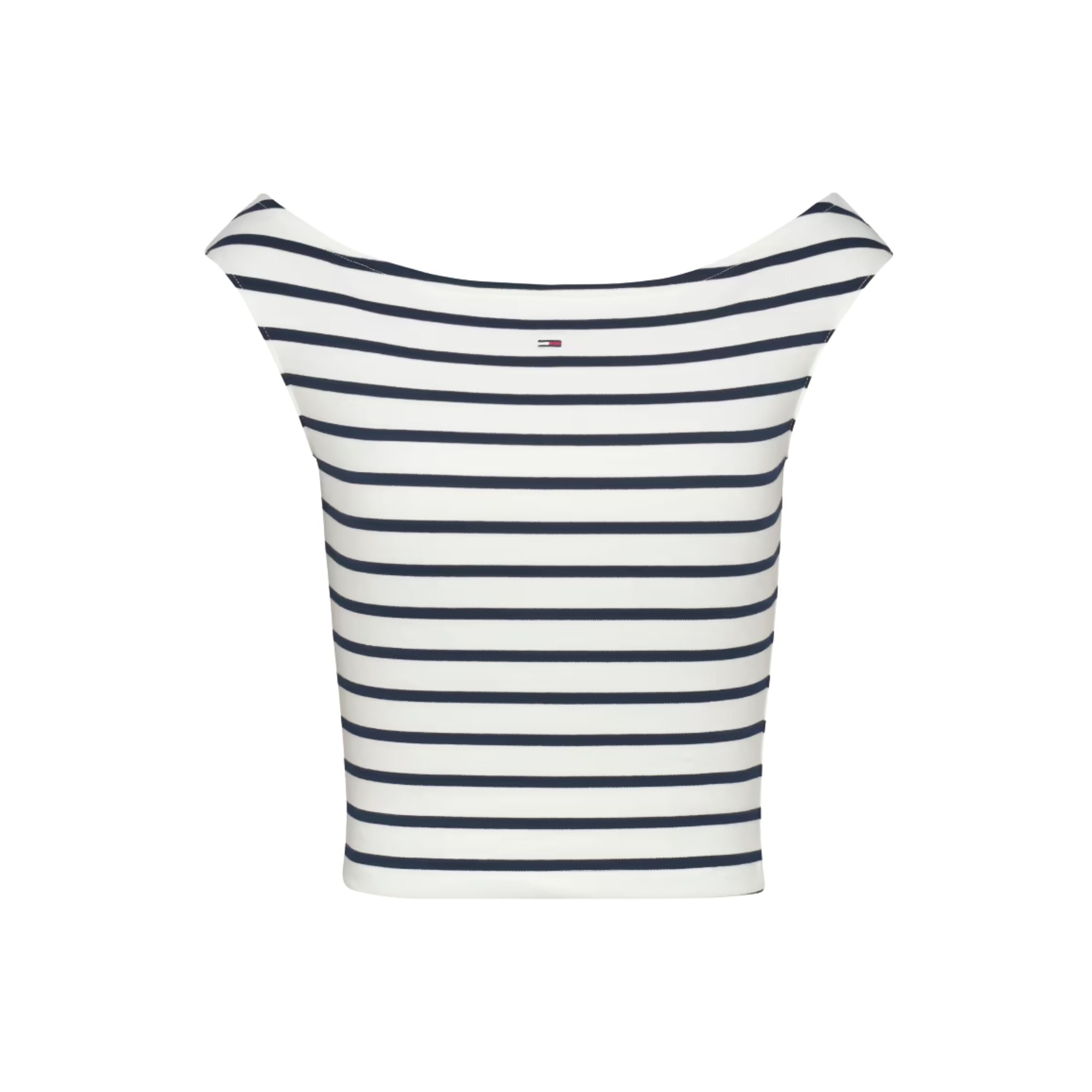 Top Donna cropped, dal fit aderente, con bandiera ricamata