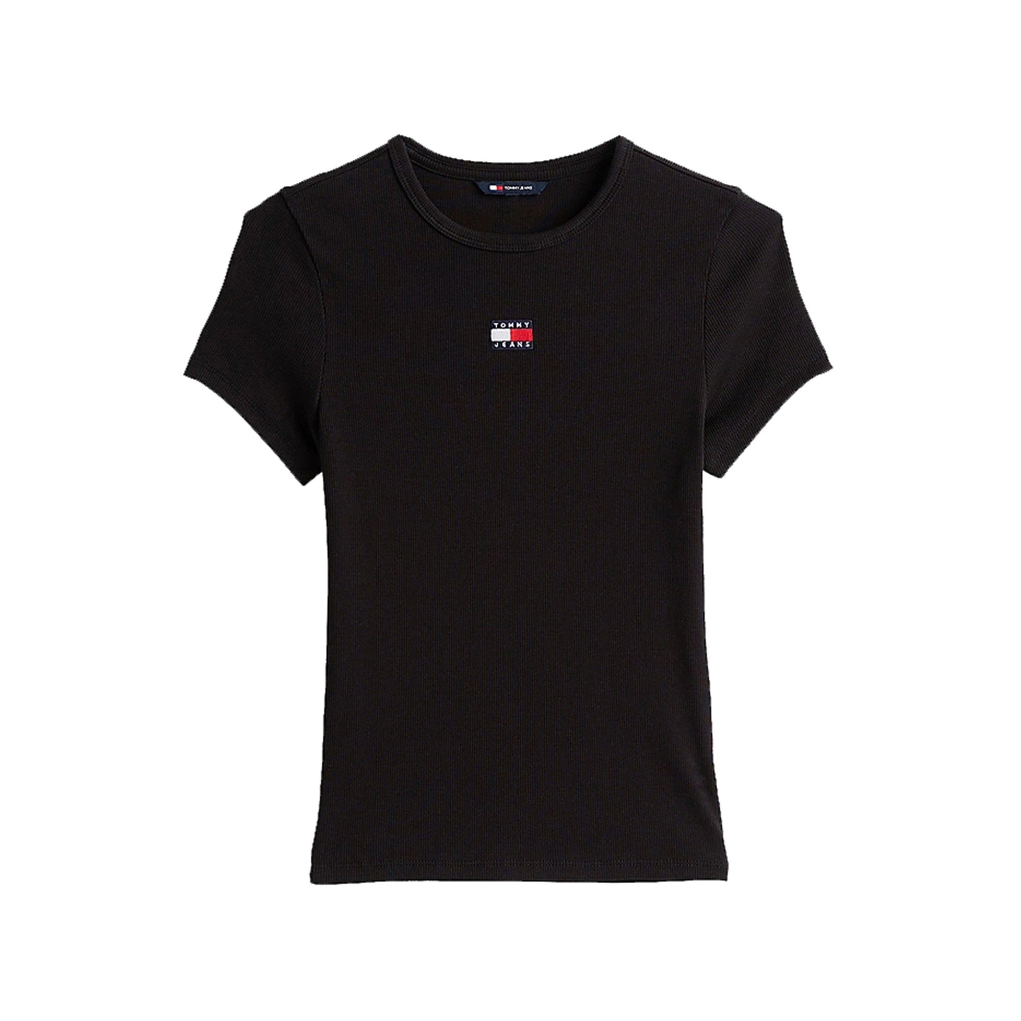 T-shirt Donna slim fit a coste Nero
