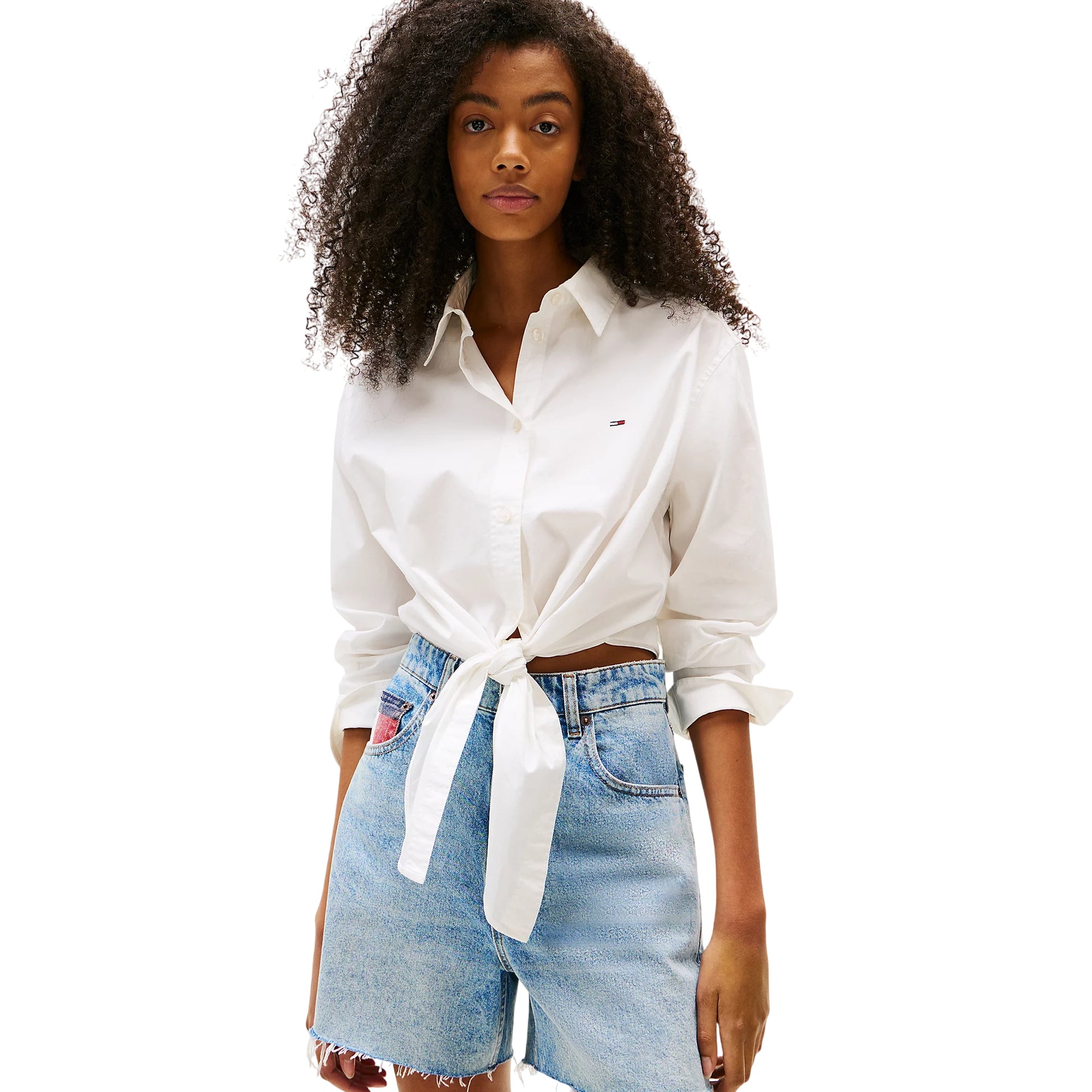 Camicia Donna in cotone, con logo e fiocco frontale