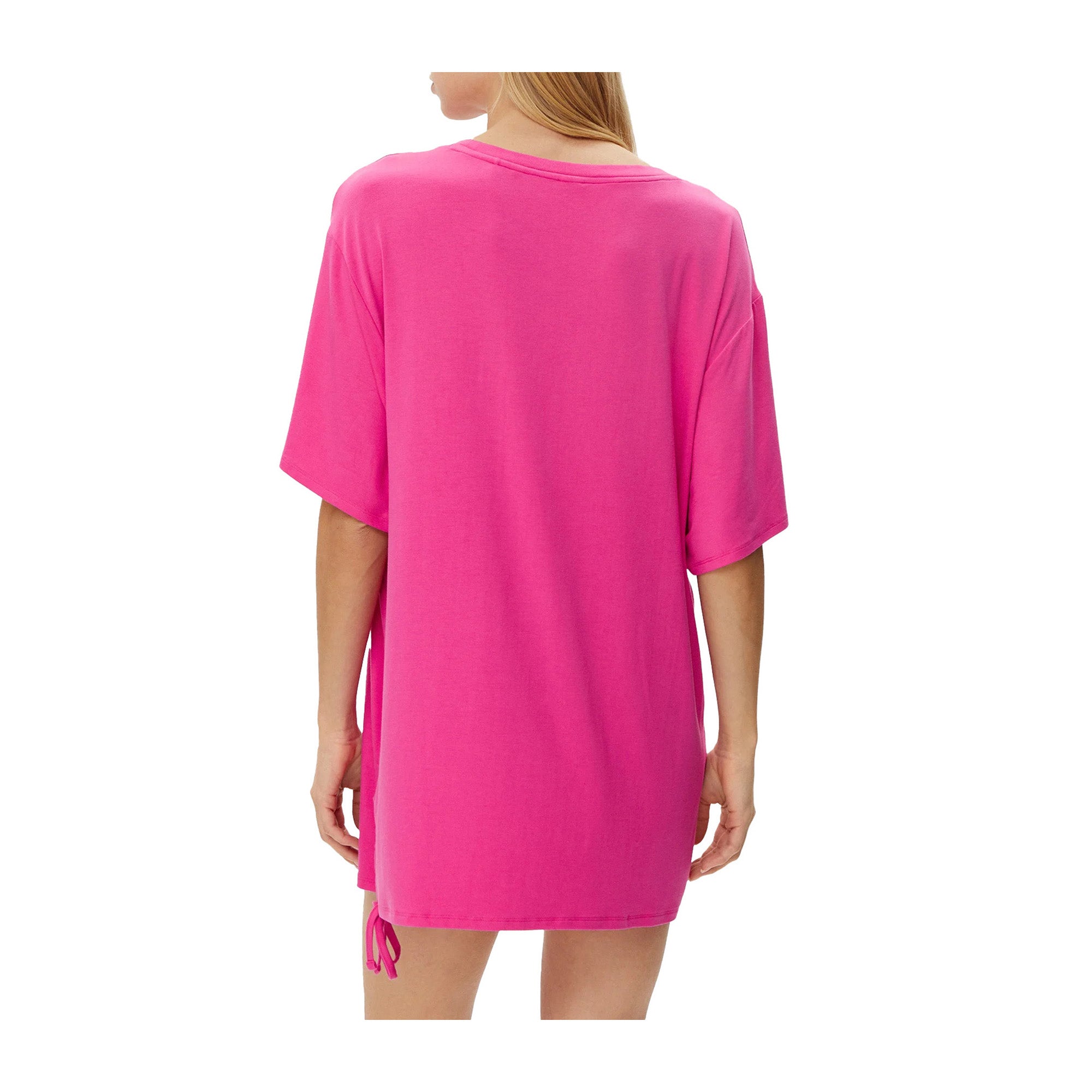 Guess T-Shirt Donna lunga con logo Fucsia