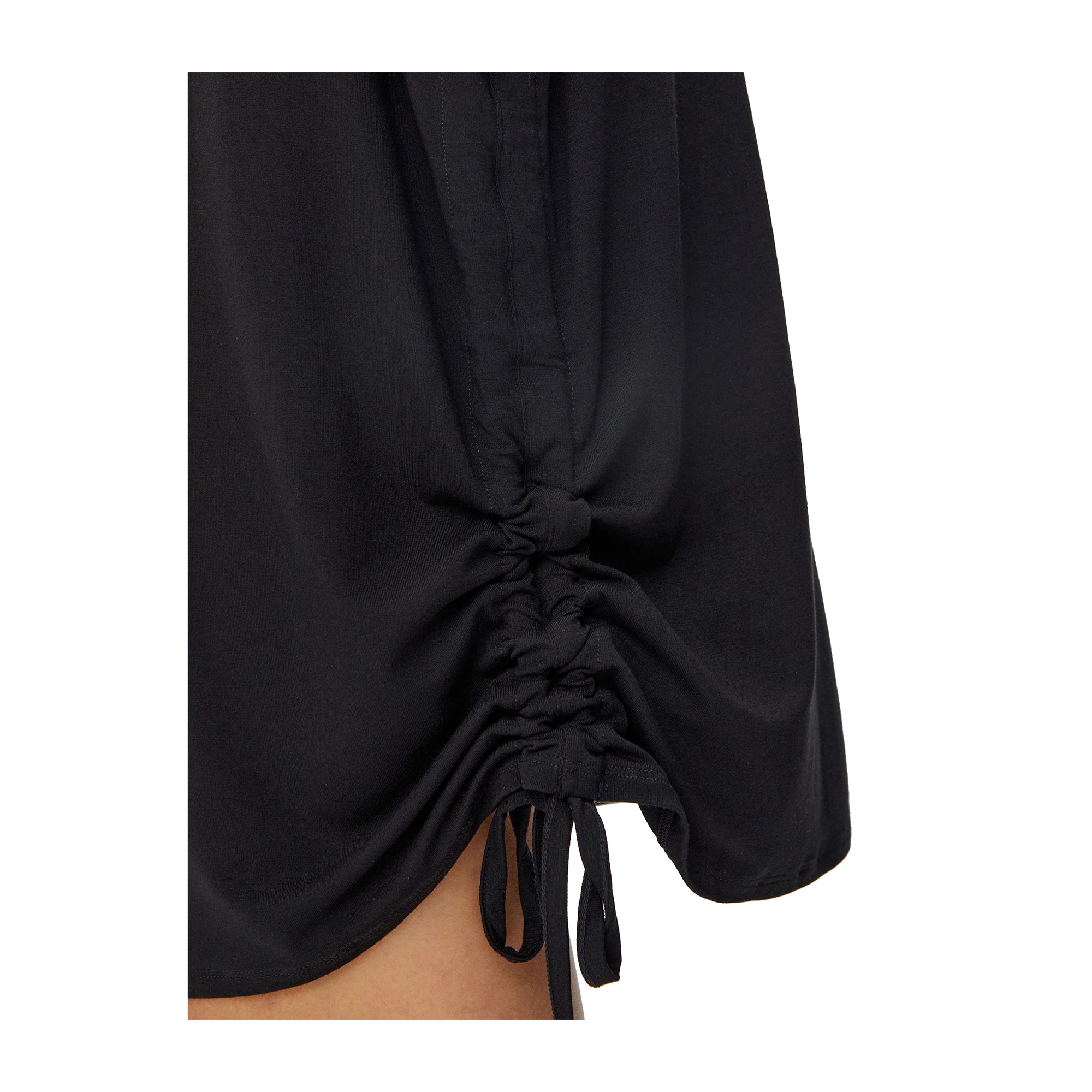 Guess T-Shirt Donna lunga con logo Nero dettaglio