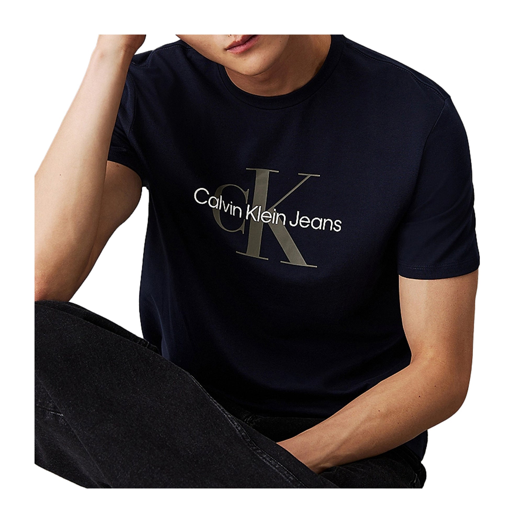 T-shirt Uomo con monogramma Blu navy