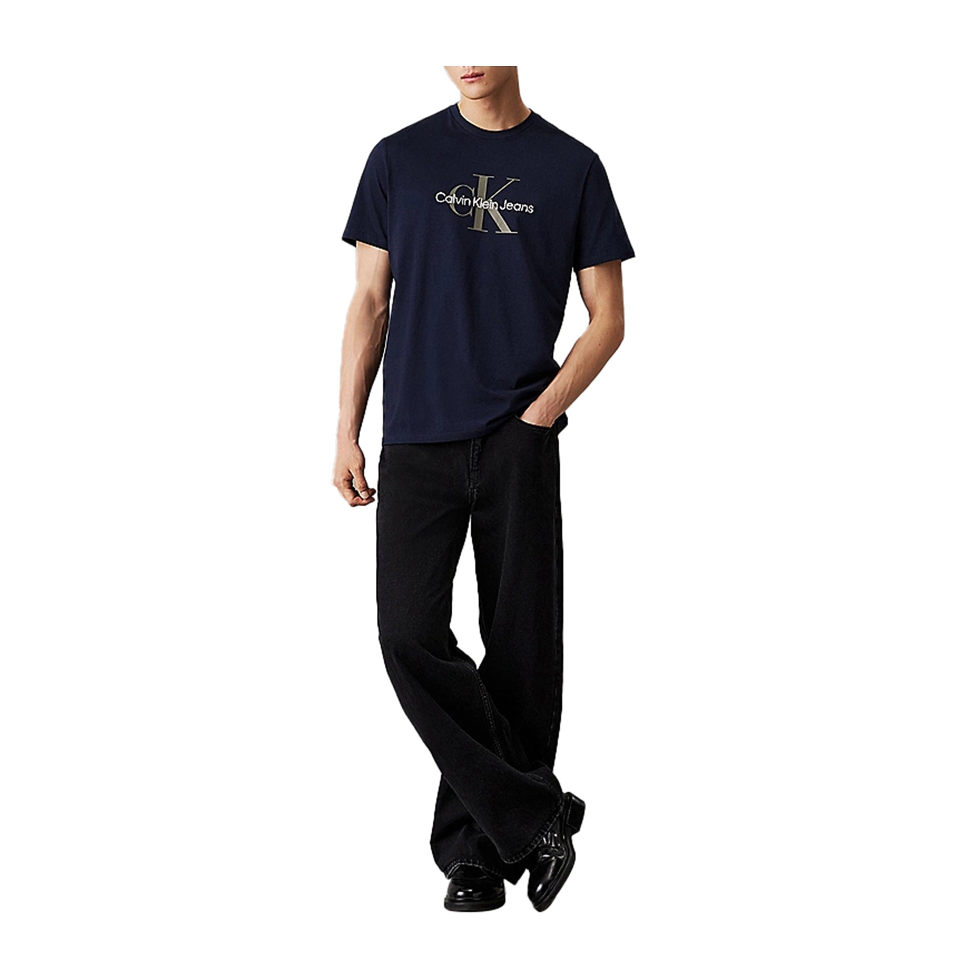 T-shirt Uomo con monogramma Blu navy