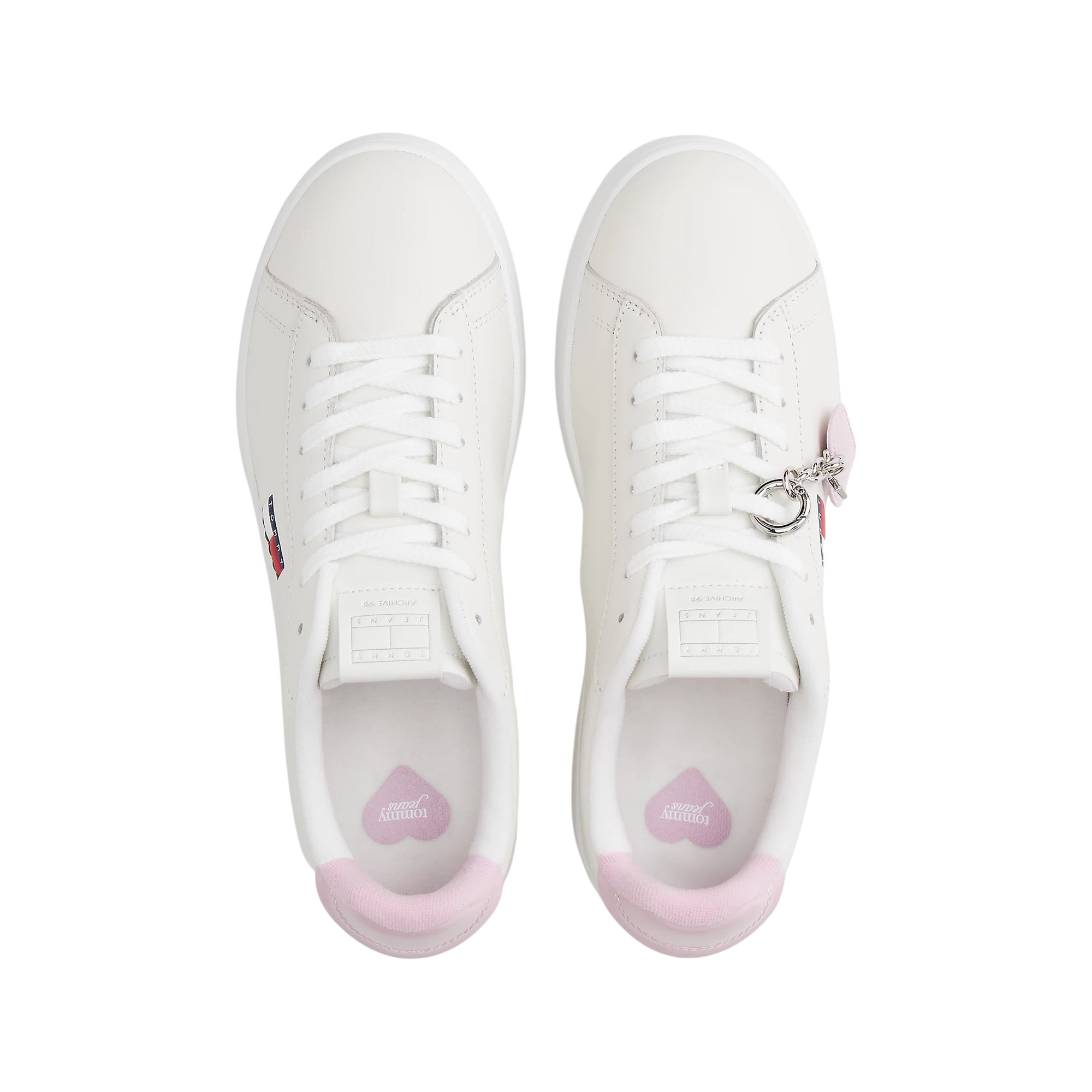 Sneakers sportive bianche Donna Archive in pelle con cuore