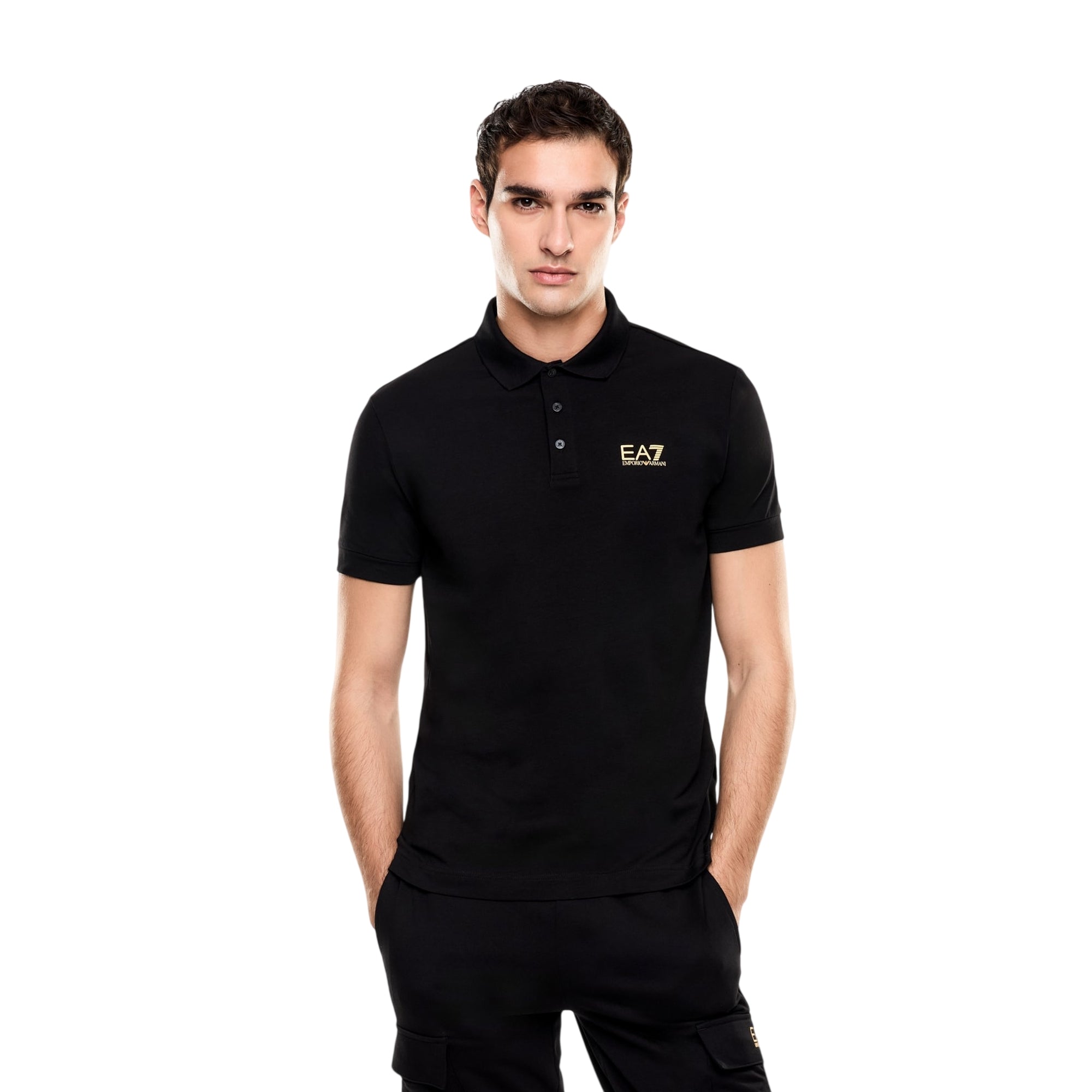 Polo Uomo Slim Logo Core Identity Nera