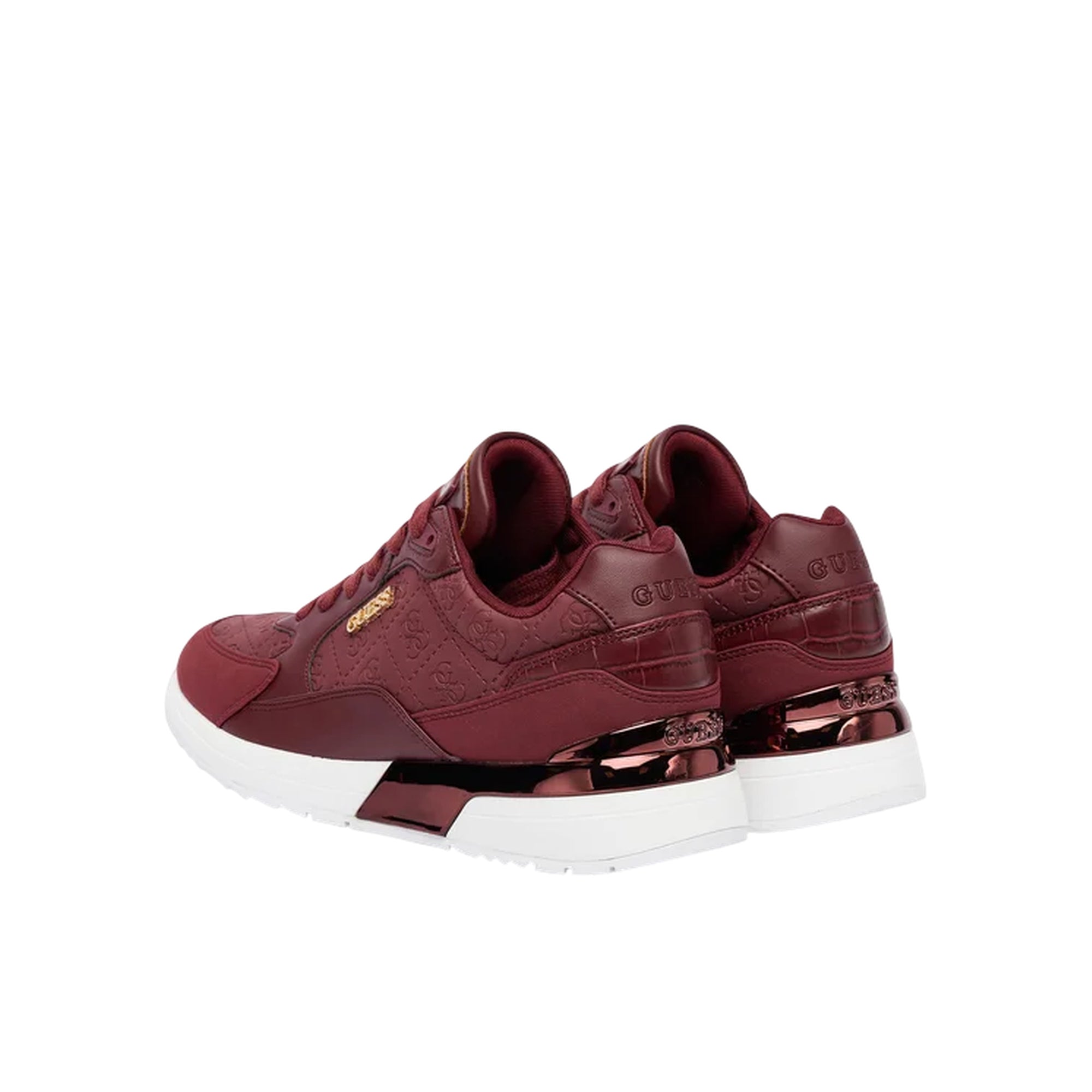Sneakers Donna con logo inciso Bordeaux retro