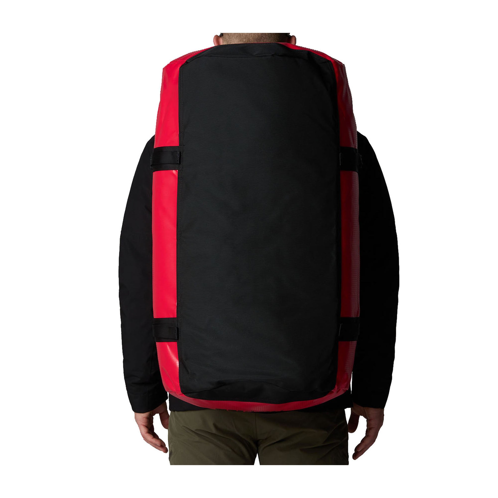 Borsone Unisex Duffel Base Camp L Rosso, con chiusura a D e capienza 95 litri