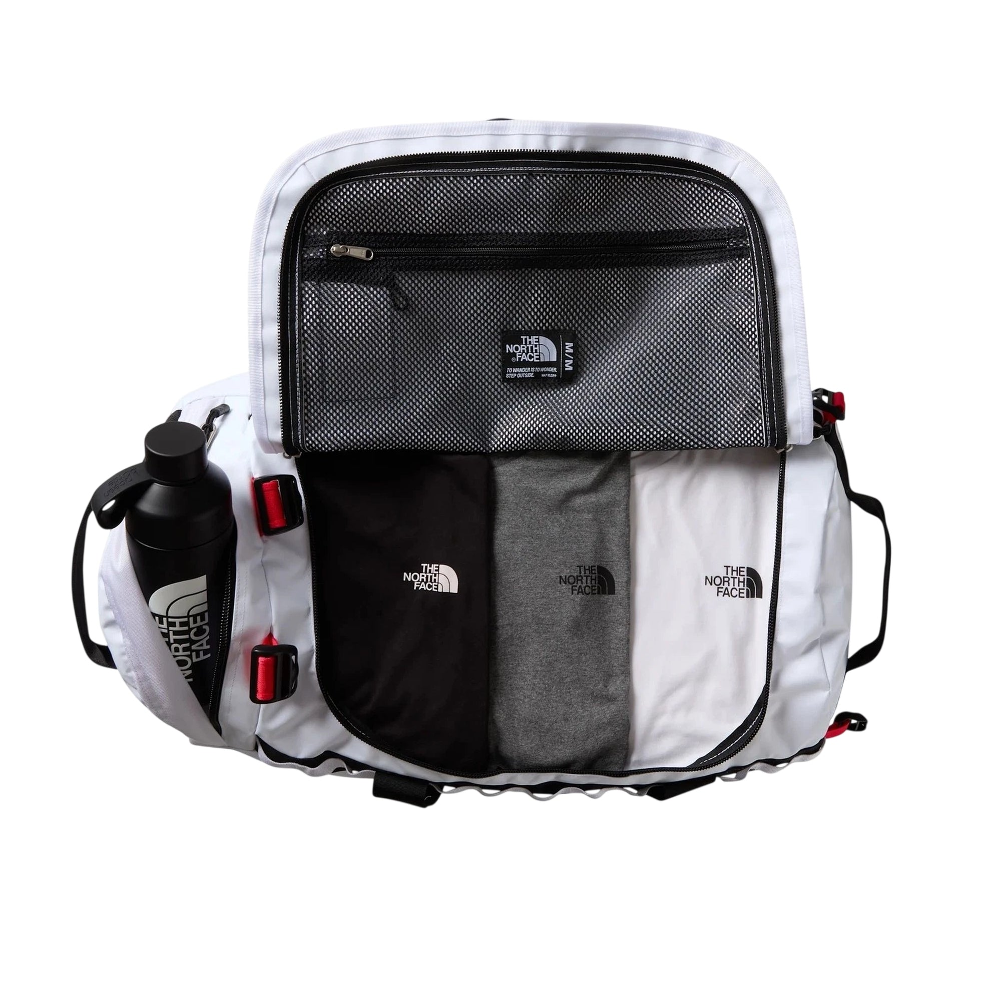 Borsone Unisex Bianco, Base Camp Duffel M, con spallacci regolabili ed una capienza di 71 litri