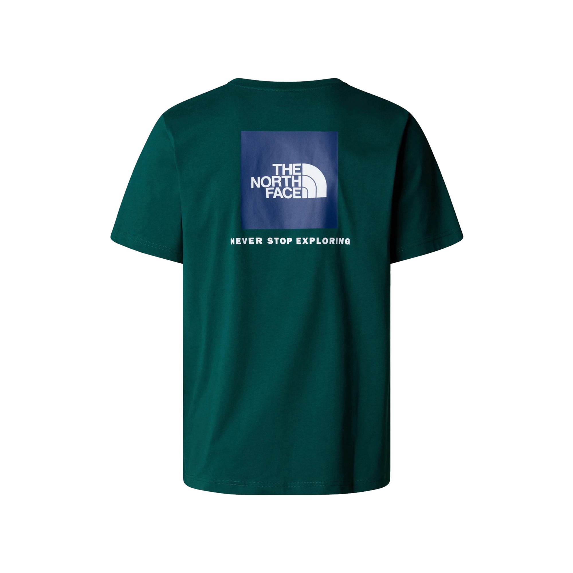 T-shirt Uomo Verde con stampa Box logo posteriore e micro logo sul petto