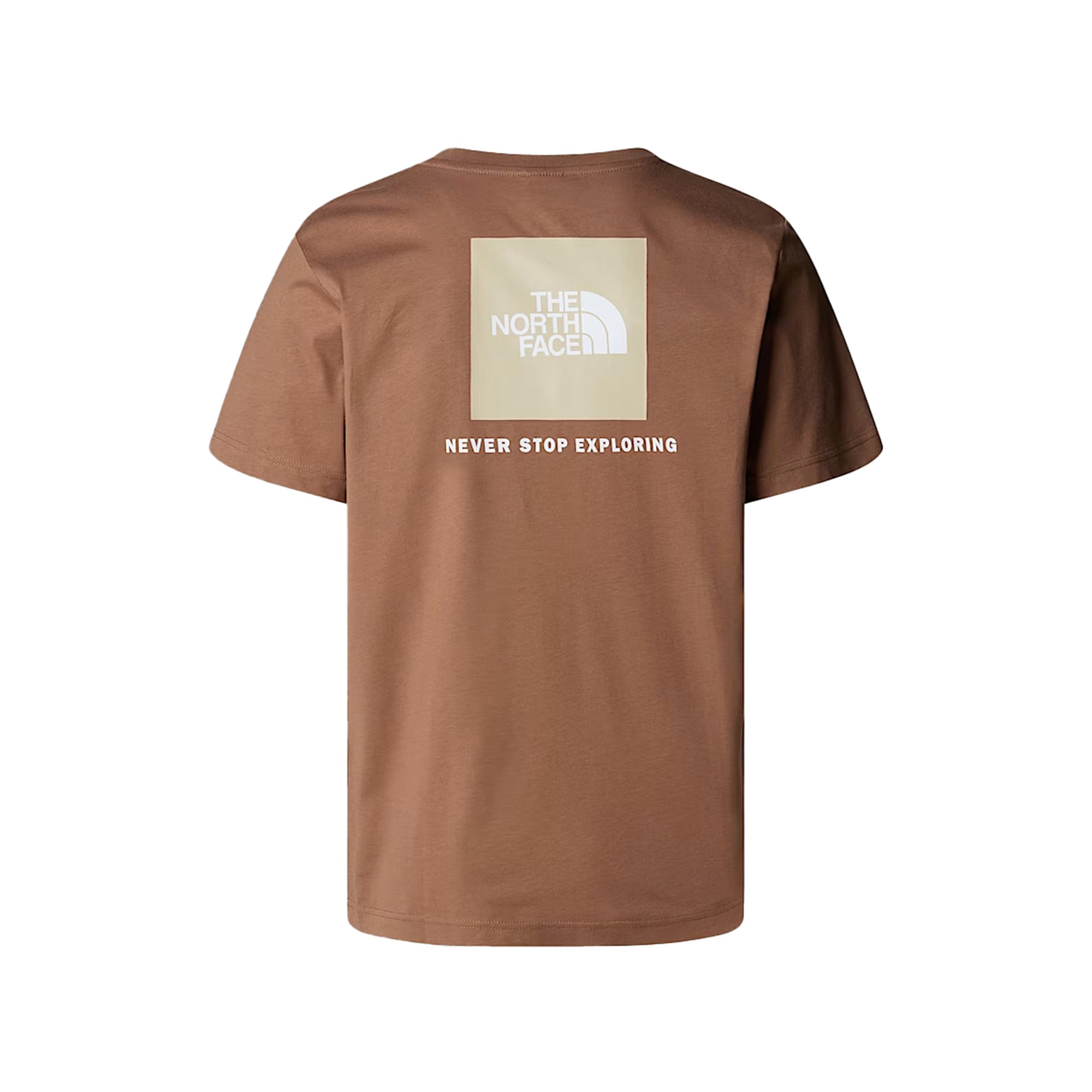 T-shirt Uomo Marrone con stampa Box logo e micro logo sul petto